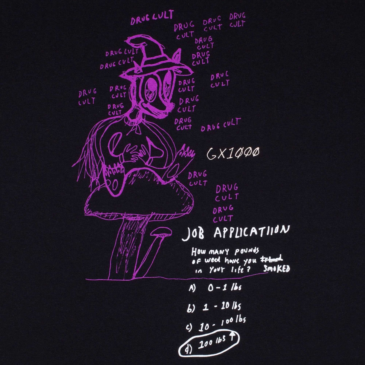 GX1000 Job Application Tee, black - Tiki Room Skateboards - 2