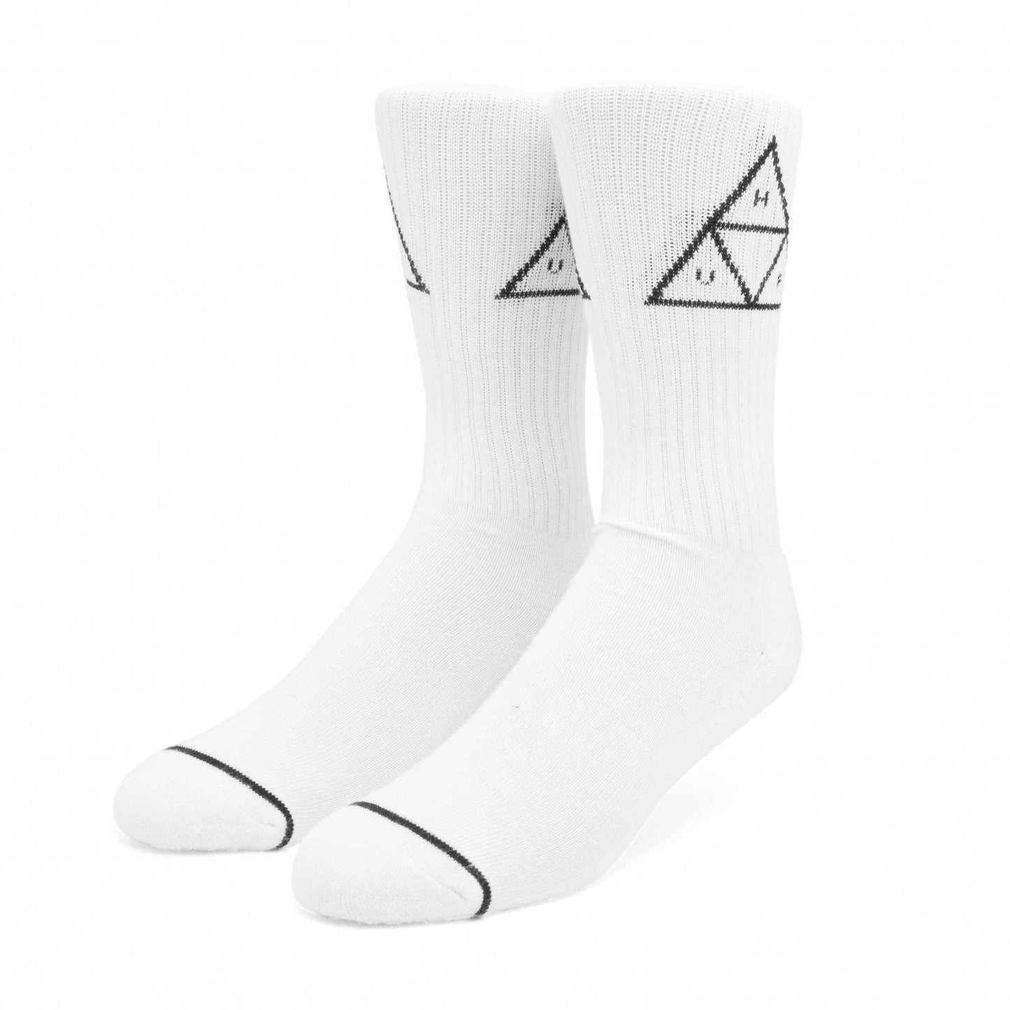 Huf Triple Triangle Crew Sock, white - Tiki Room Skateboards - 1
