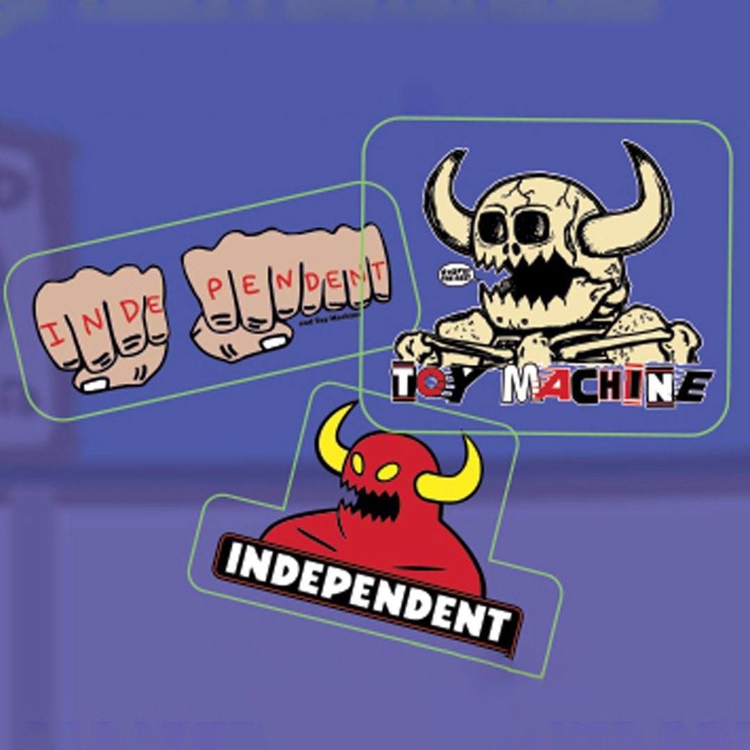 Independent X Toy Machine Stickers Toy Logo Mash 3 pack - Tiki Room Skateboards - 1