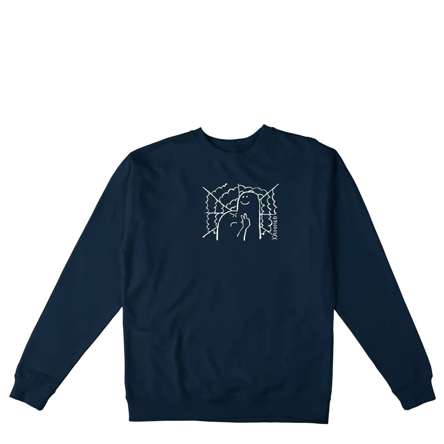 Krooked Greetings Crew Sweater, classic navy