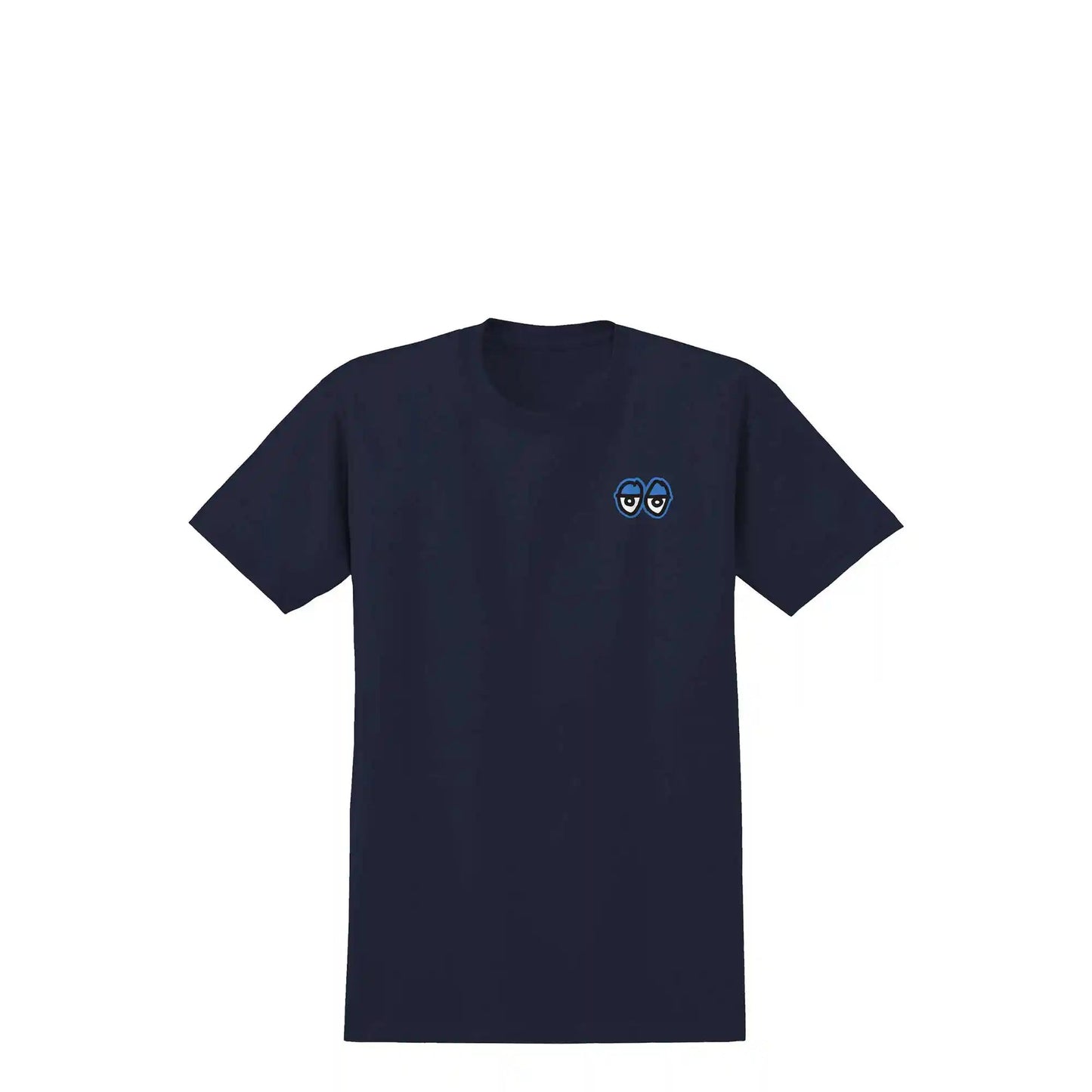 Krooked Strait Eyes T-Shirt, navy w/ blue prints - Tiki Room Skateboards - 2