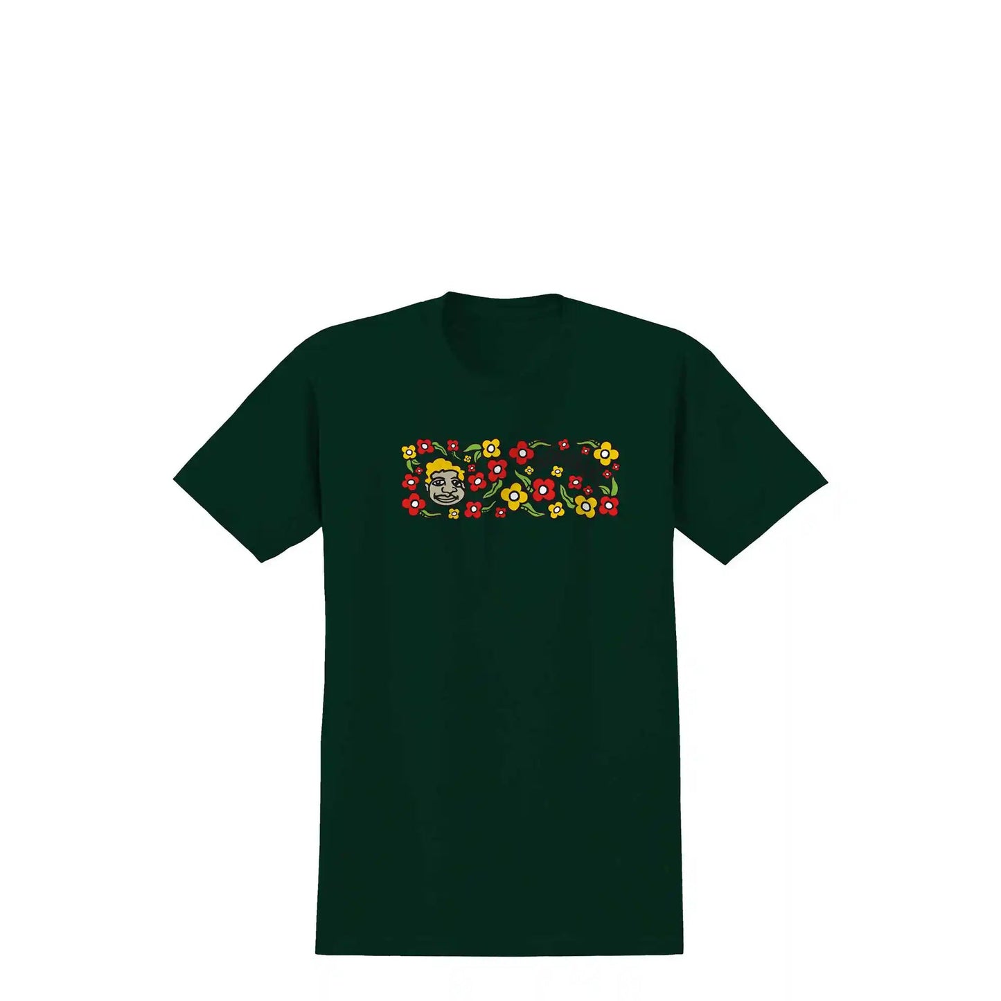 Krooked Sweatpants T-Shirt, forest green w/ multi color print