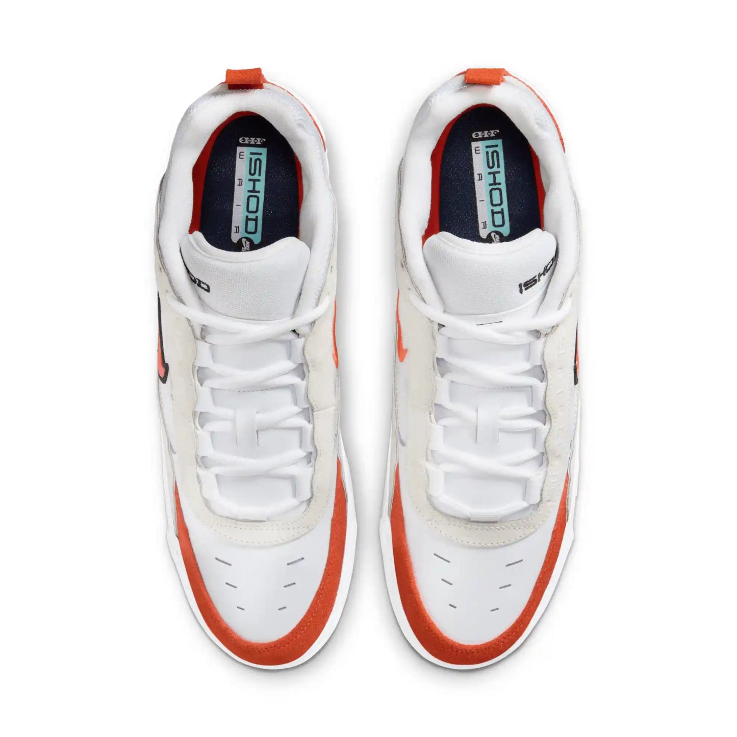 Nike SB Air Max Ishod, white/orange-summit white-black - Tiki Room Skateboards - 3