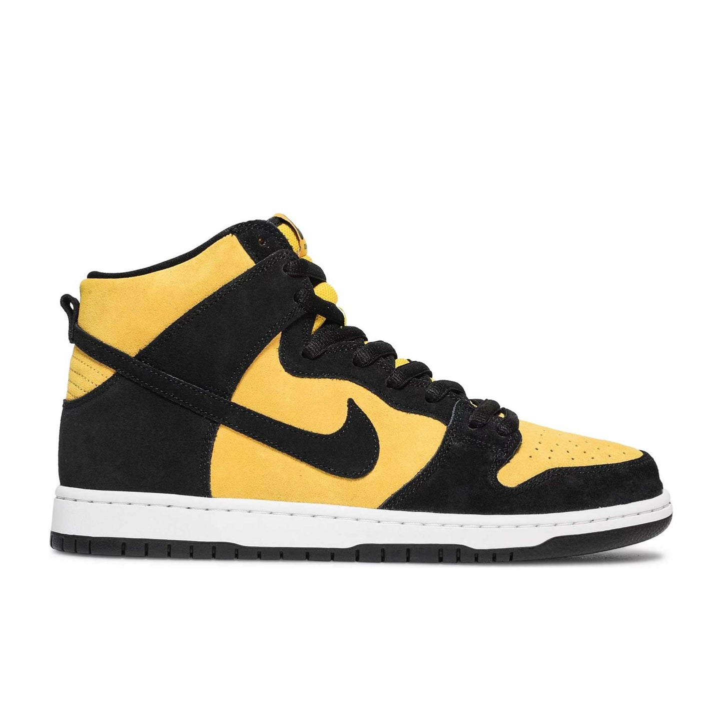 Nike SB Dunk High Pro, black/black - varsity maize - white - Tiki Room Skateboards - 1