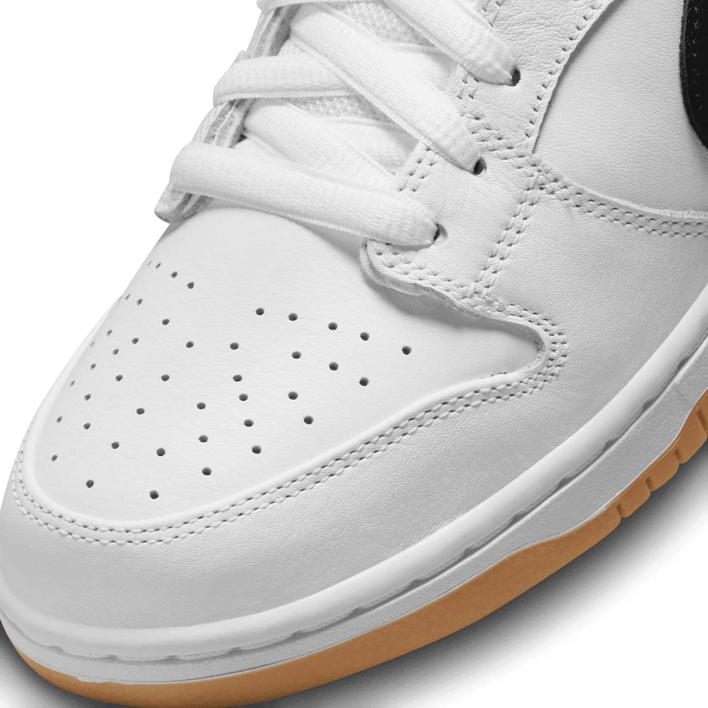 Nike SB Dunk Low Pro Iso, white/black-white-gum light brown - Tiki Room Skateboards - 10