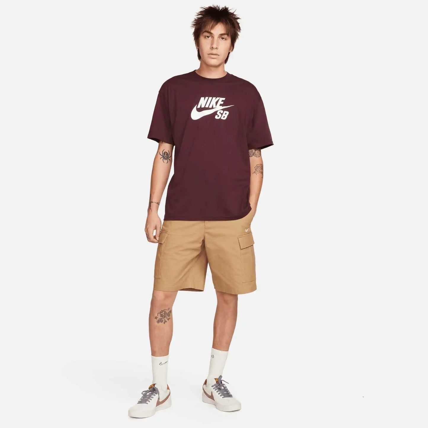Nike SB Logo Skate T-Shirt, burgundy crush/white - Tiki Room Skateboards - 3