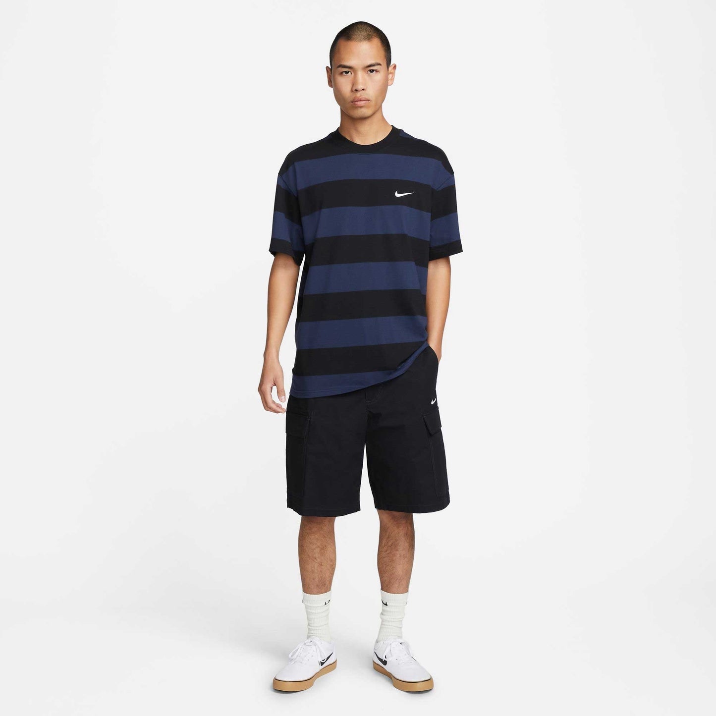 Nike SB Stripe Tee, midnight navy/black/white - Tiki Room Skateboards - 6
