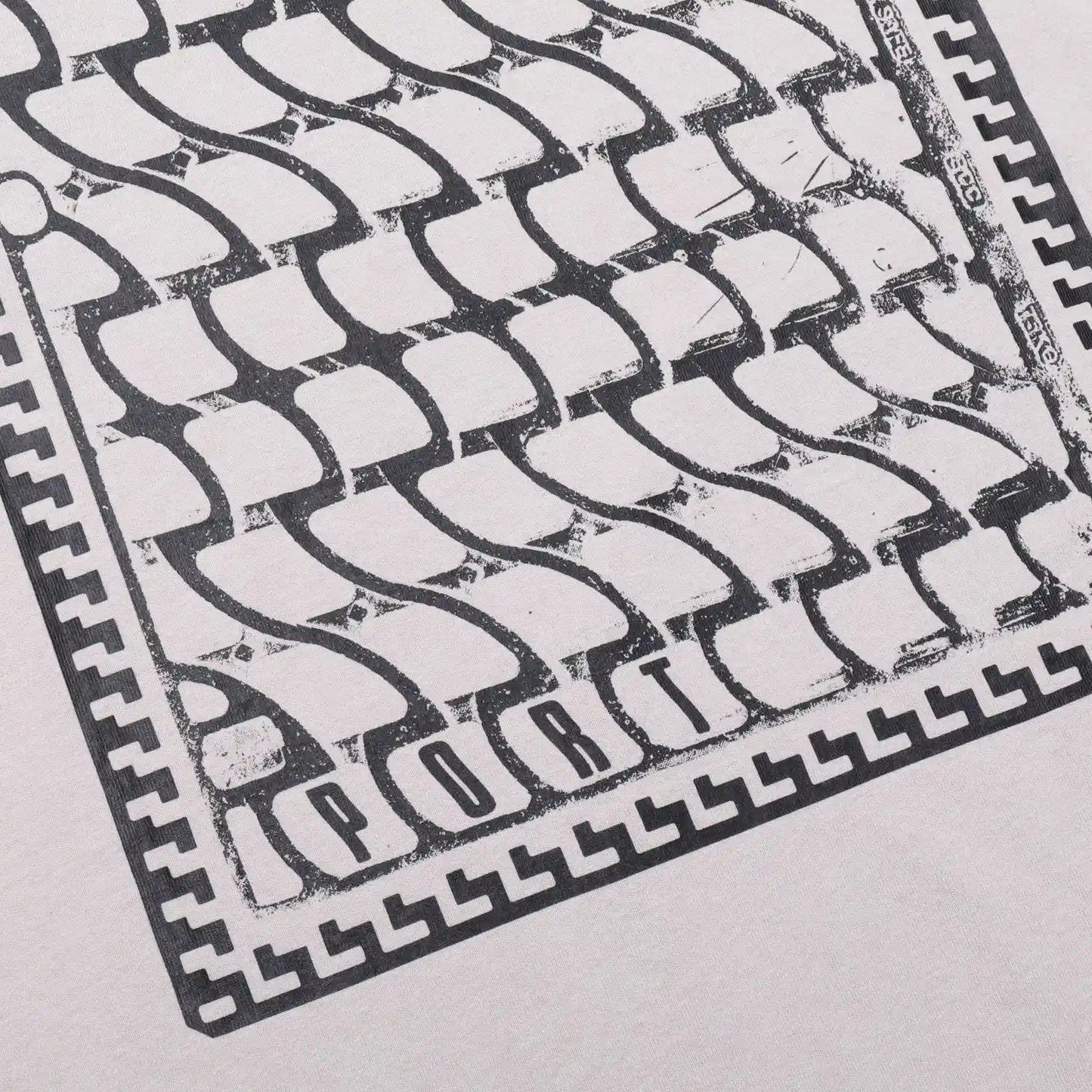 Passport Drain Tee, stone - Tiki Room Skateboards - 4