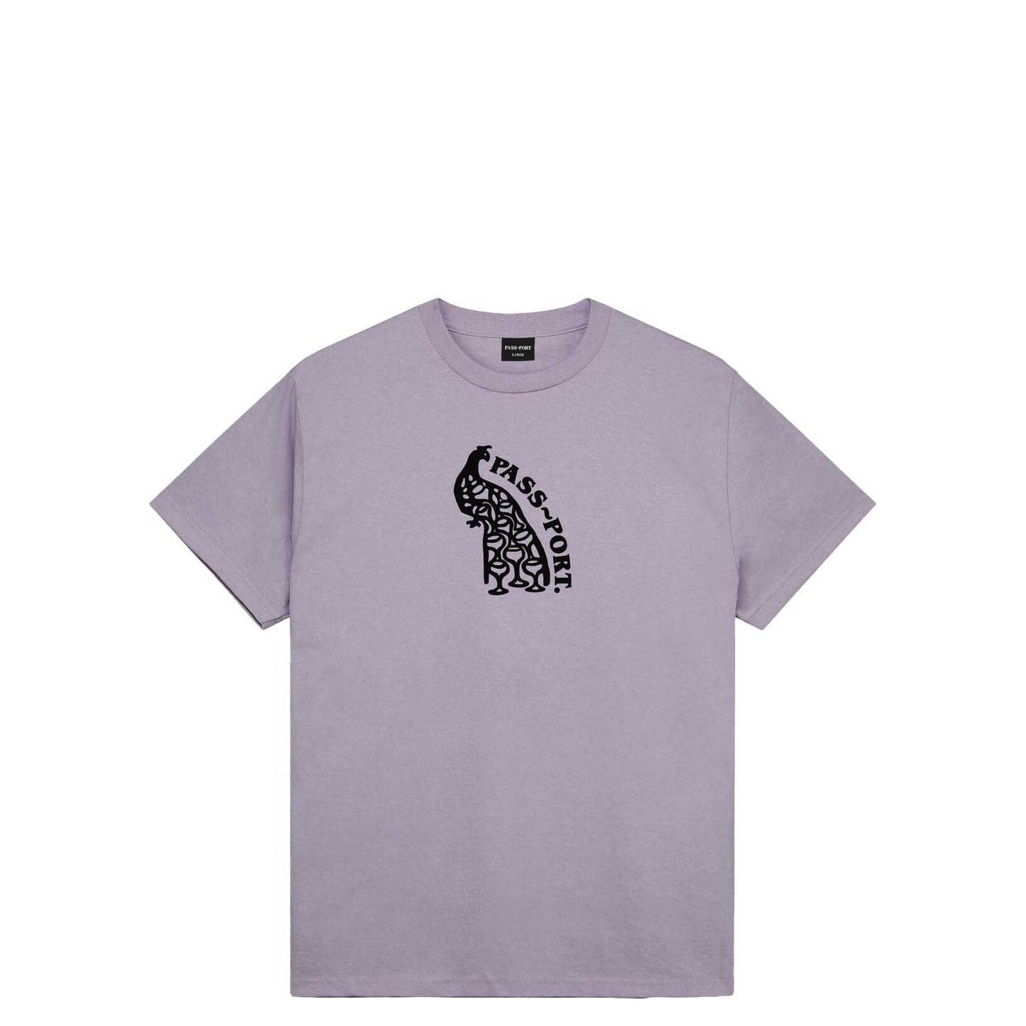 Passport Peacock Tee, dusty lilac - Tiki Room Skateboards - 1