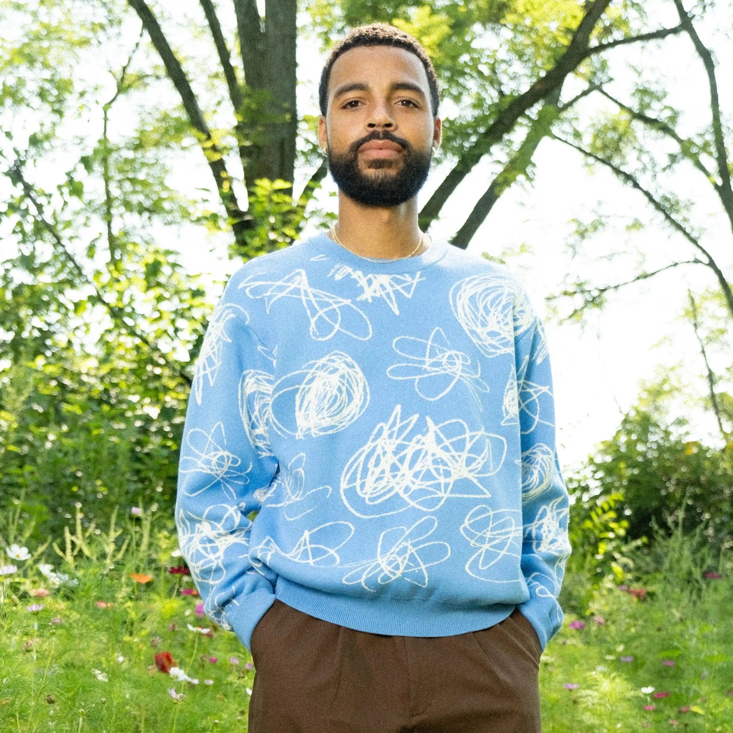 Quasi Lascaux Sweater, vista blue - Tiki Room Skateboards - 2