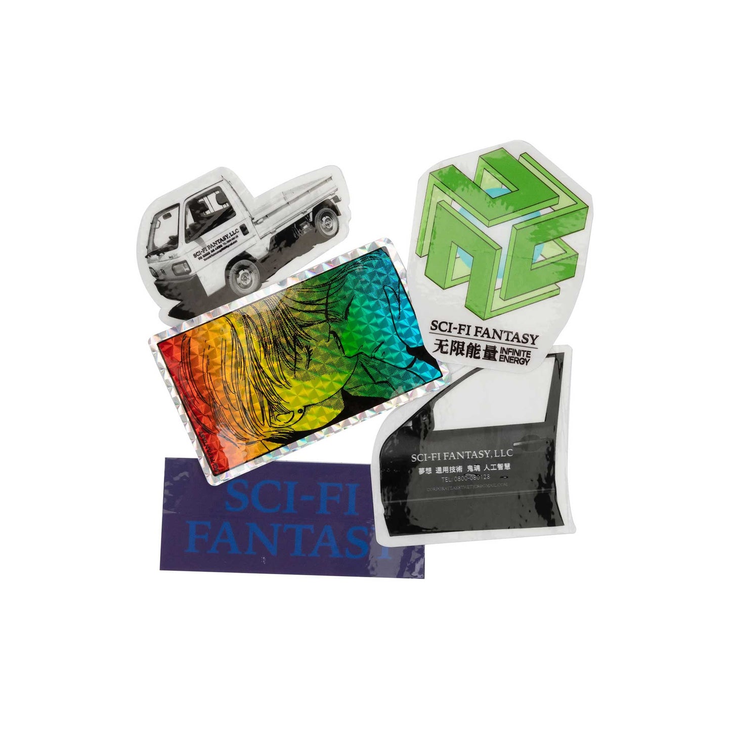 Sci-Fi-Fantasy Sticker Pack, multi - Tiki Room Skateboards - 1