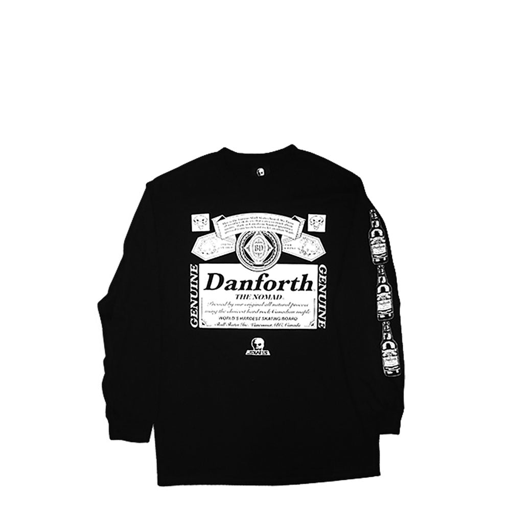 Skull Skates Danforth longsleeve tee, Black - Tiki Room Skateboards - 1