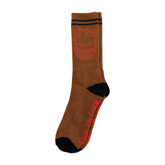 Spitfire Bighead Sock, brown/red/black - Tiki Room Skateboards - 1