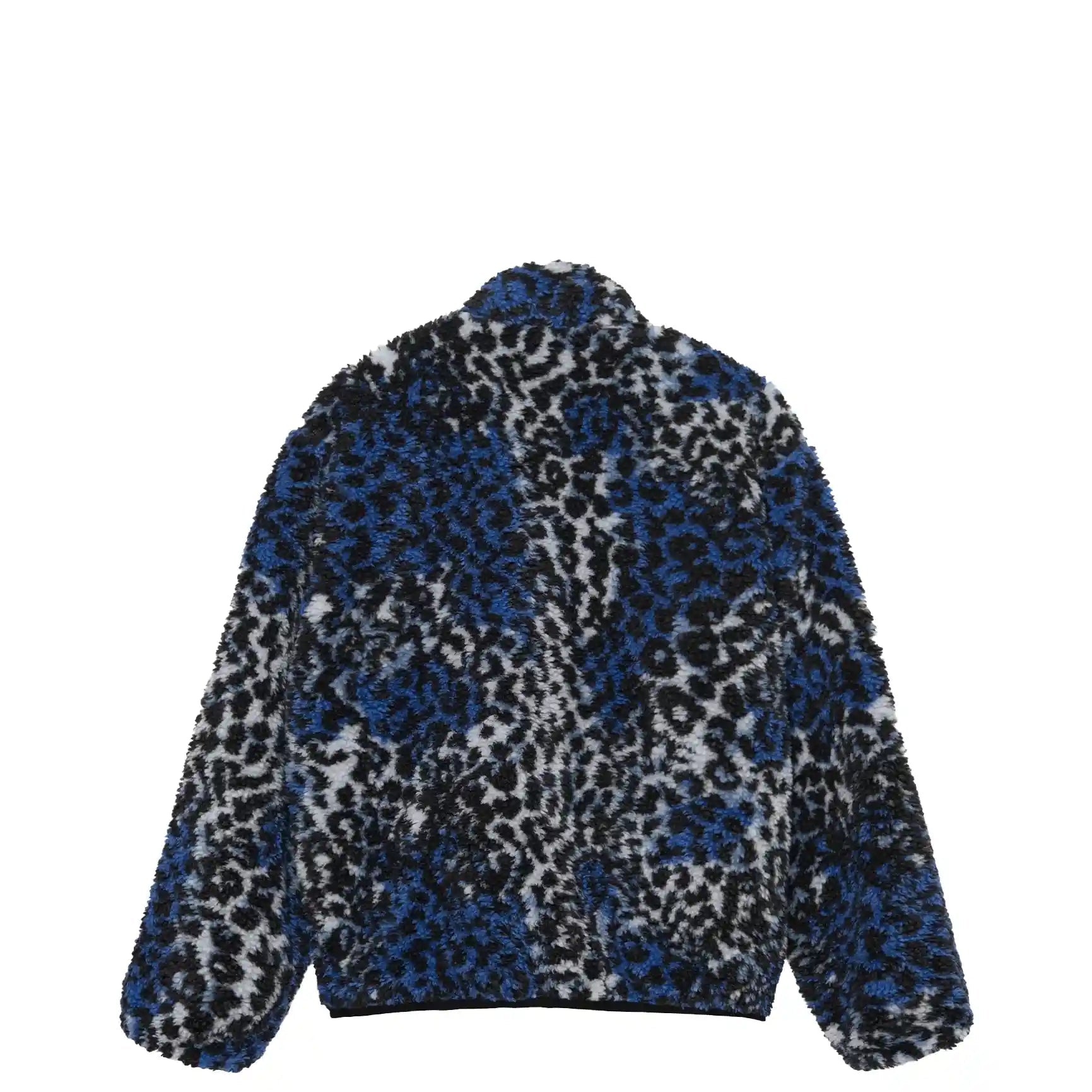 Stussy Sherpa Reversible Jacket, blue leopard - Tiki Room Skateboards - 2