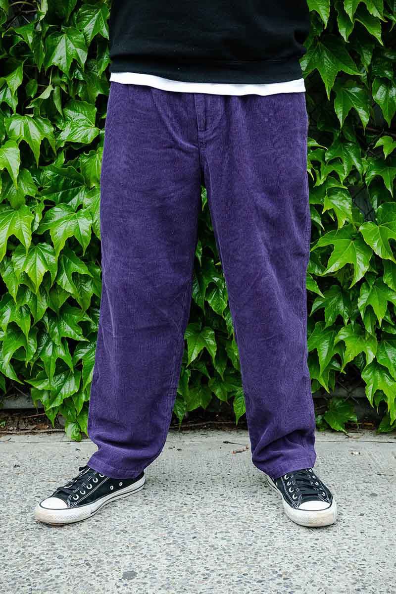 Theories Stamp Lounge Cord Pants, eggplant - Tiki Room Skateboards - 5