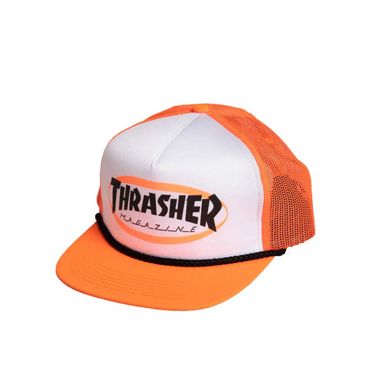 Thrasher Ellipse Logo Trucker Rope Hat, orange - Tiki Room Skateboards - 1