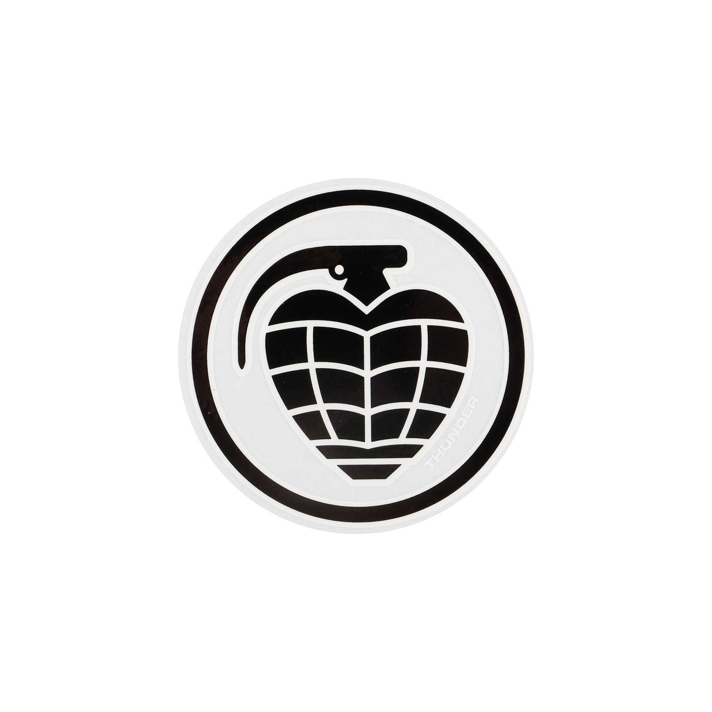 Thunder Grenade sticker (medium, black/white) - Tiki Room Skateboards - 1