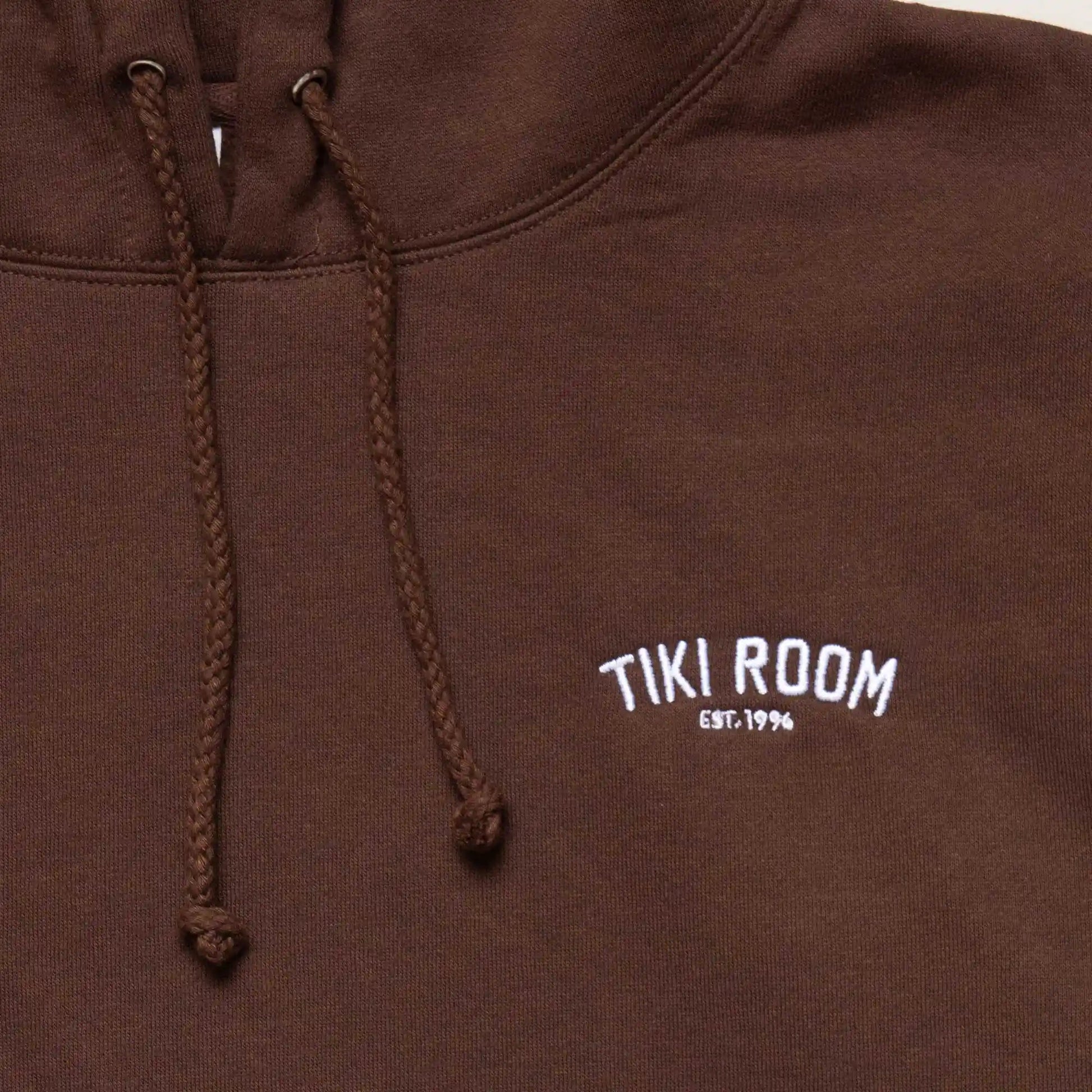 Tiki Room Embroidered Small Arch Heavyweight Hoody, brown - Tiki Room Skateboards - 2