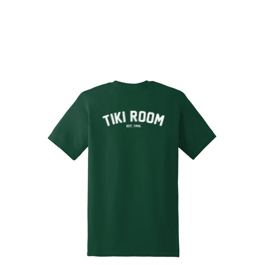 Tiki Room Halftone Arch Tee, forest green - Tiki Room Skateboards - 1