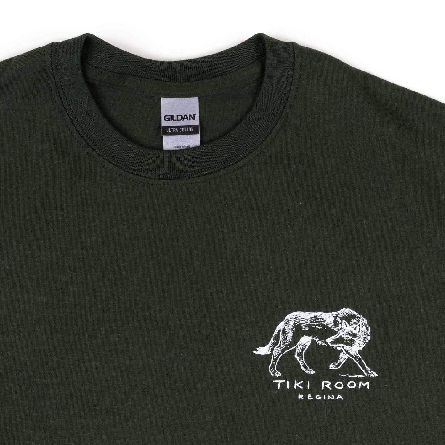 Tiki Room Sketchy Skateshop Todd Francis Wolf Tee, forest - Tiki Room Skateboards - 2