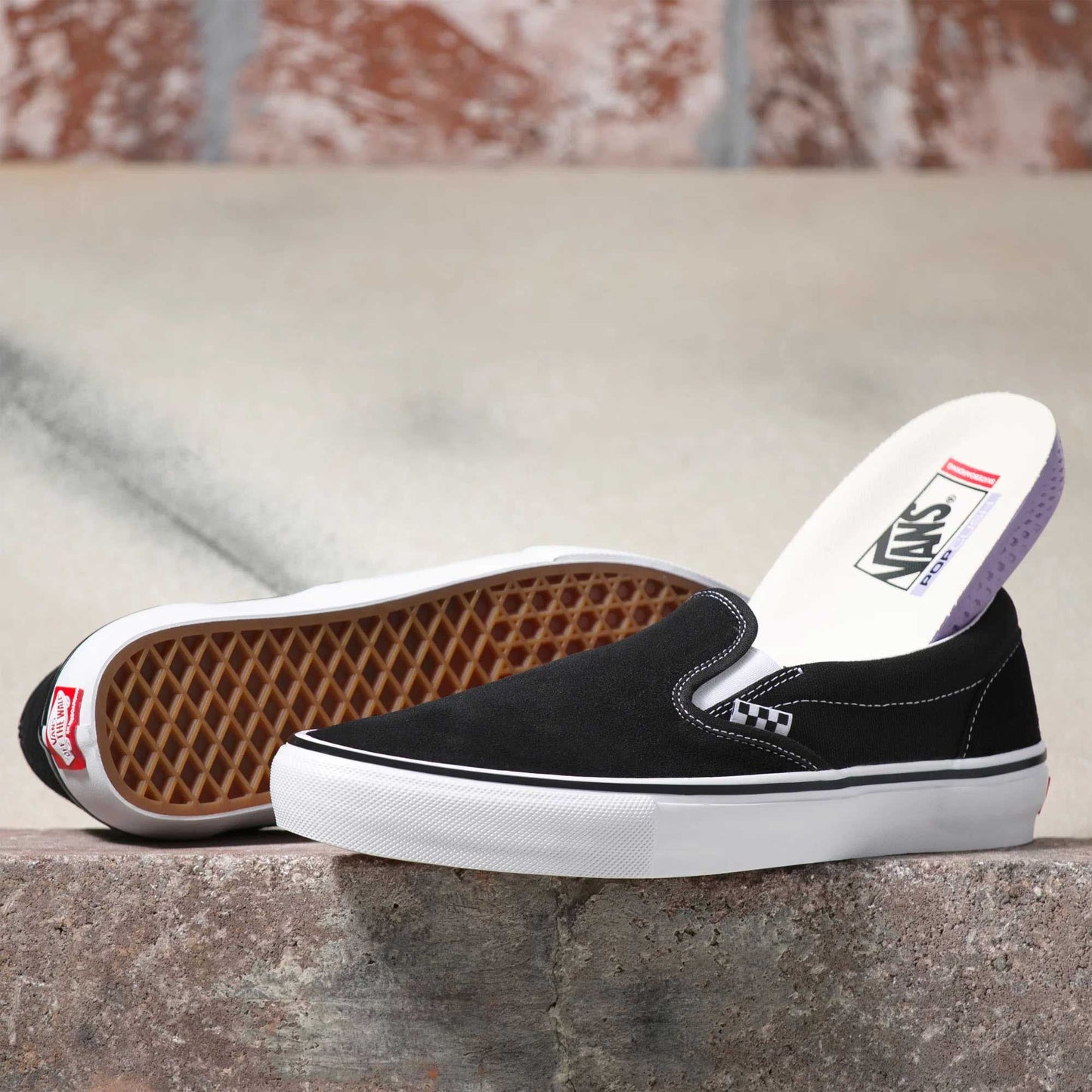 Vans Skate Slip-On, black/white - Tiki Room Skateboards - 2