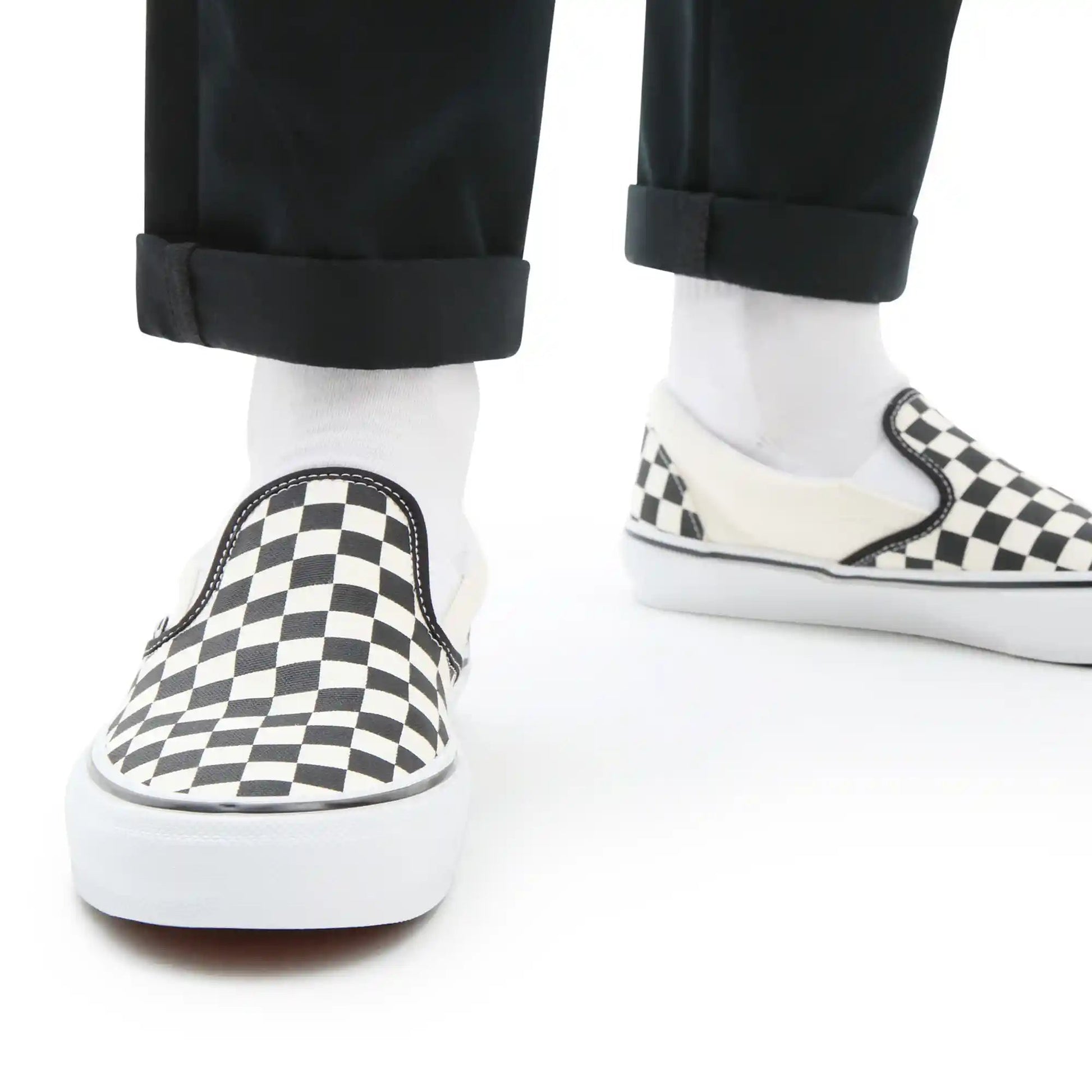 Vans Skate Slip-On, (checkerboard) black/off white - Tiki Room Skateboards - 7