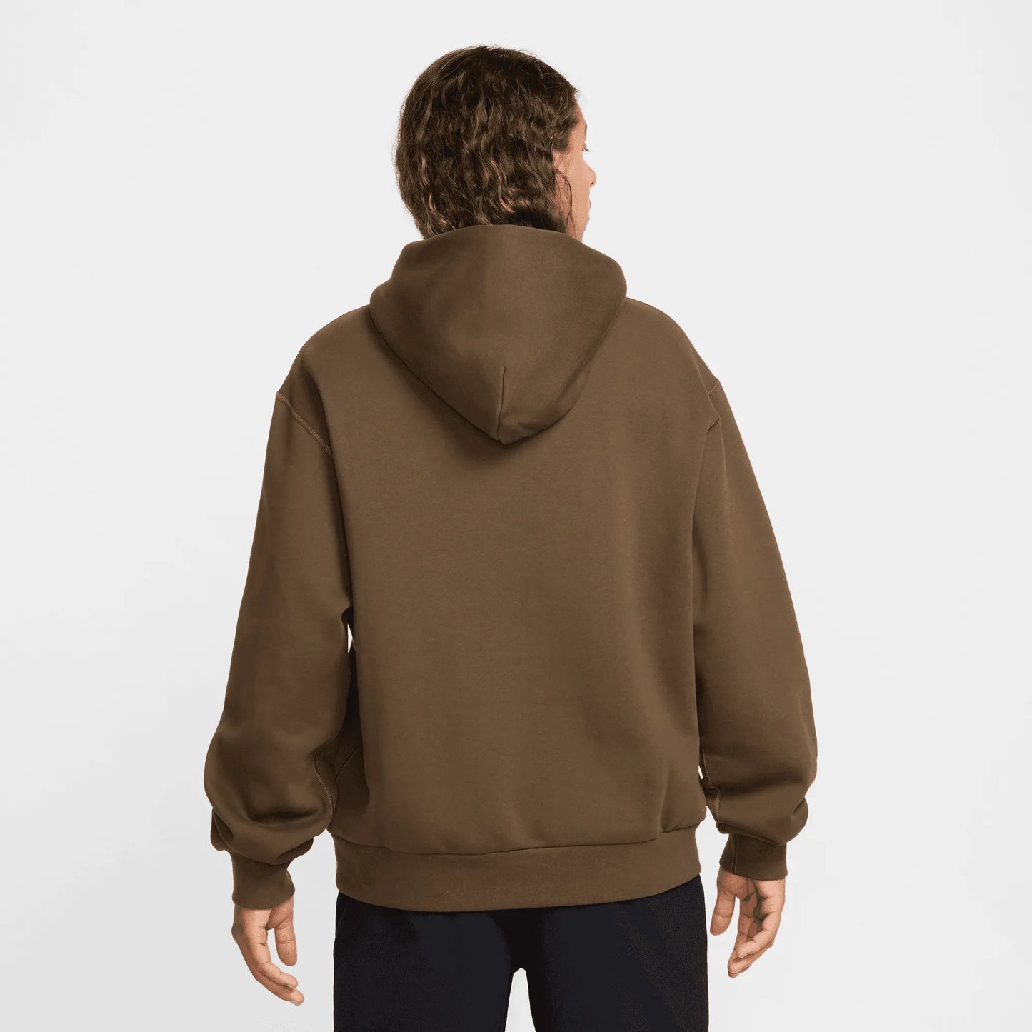 Nike SB Essential Fleece Pullover Skate Hoodie, mosswood brown/white