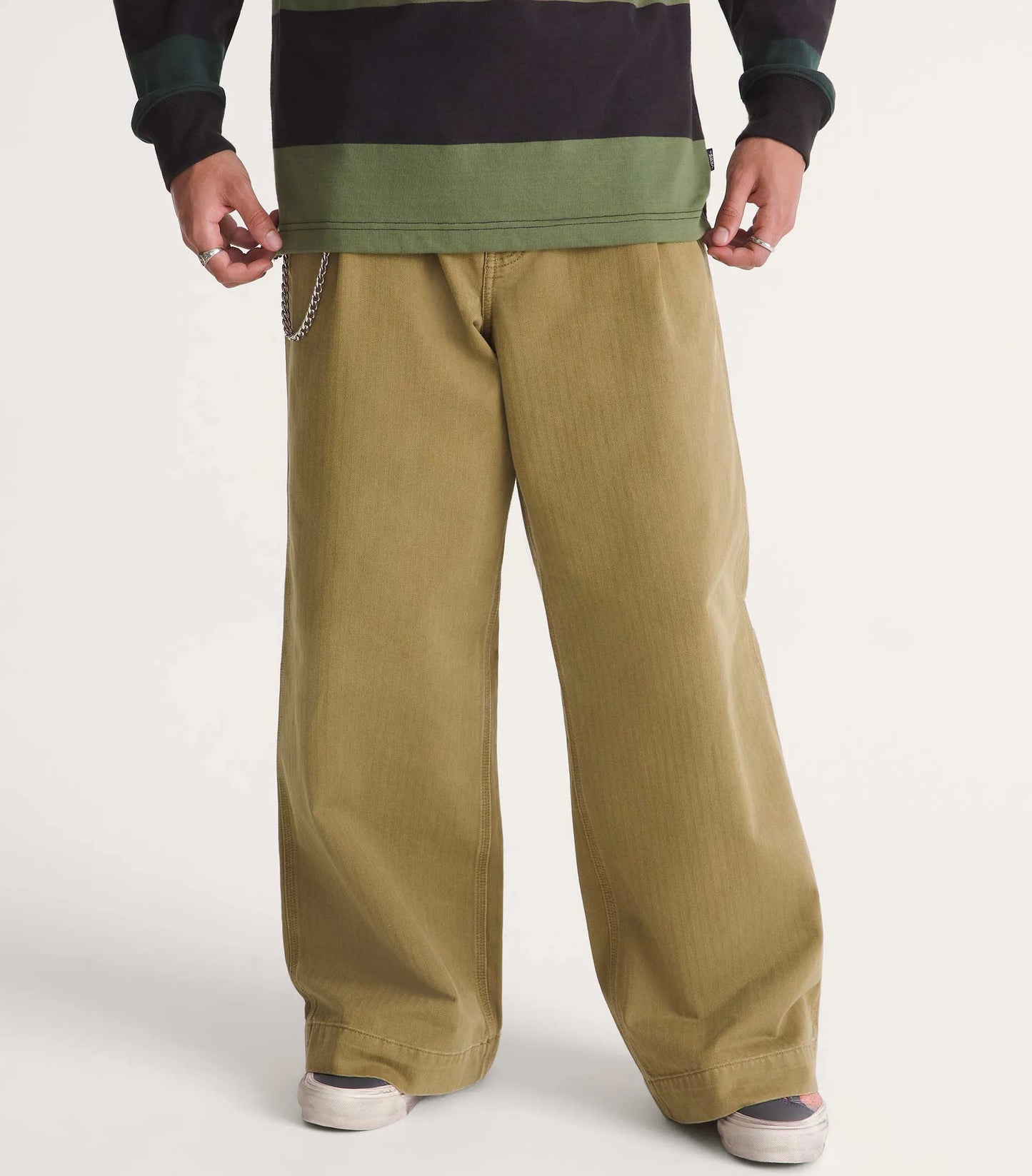 Vans Authentic™ Chino Loose Wide Leg Pant, olive brown — available at TIKI ROOM