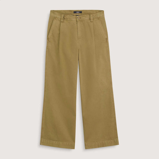 Vans Authentic™ Chino Loose Wide Leg Pant, olive brown — available at TIKI ROOM