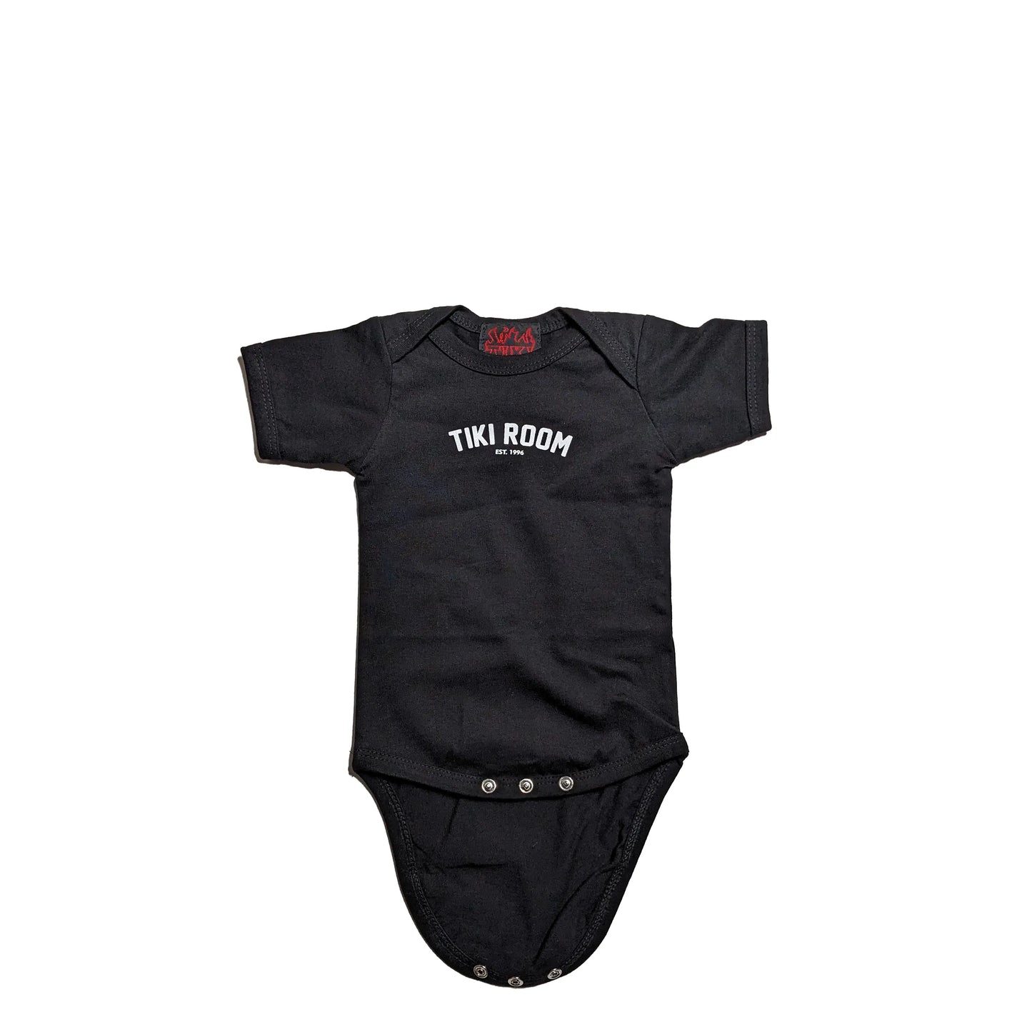 Tiki Room Mini Arch Logo Onesie, black