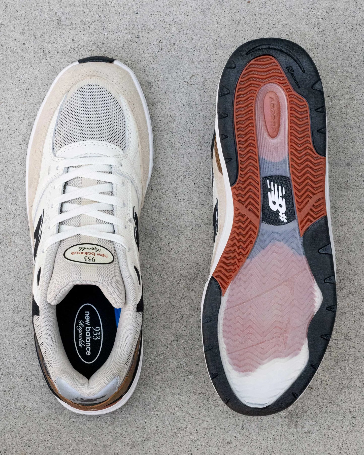New Balance Numeric 933, sea salt/brown — available at TIKI ROOM