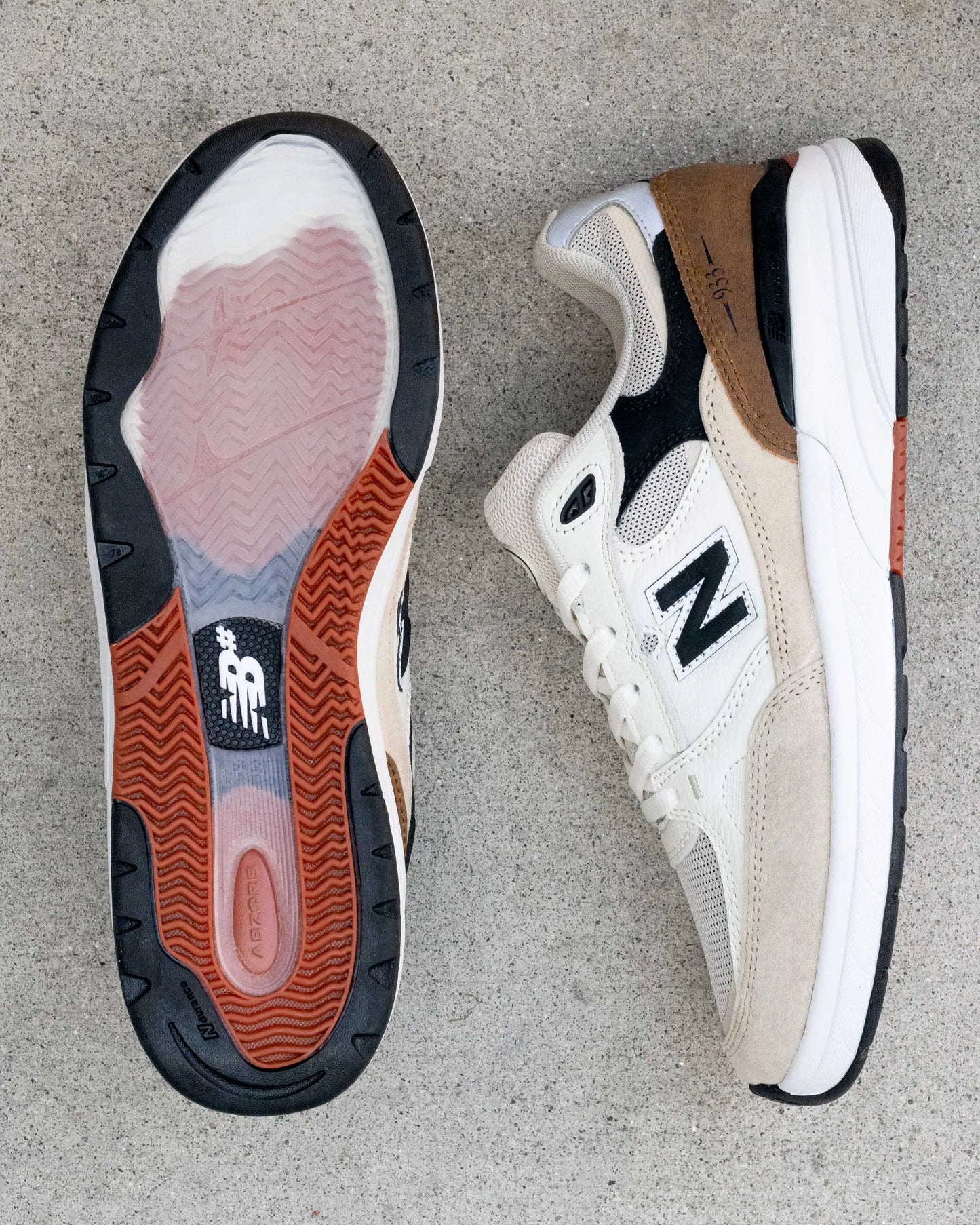 New Balance Numeric 933, sea salt/brown — available at TIKI ROOM