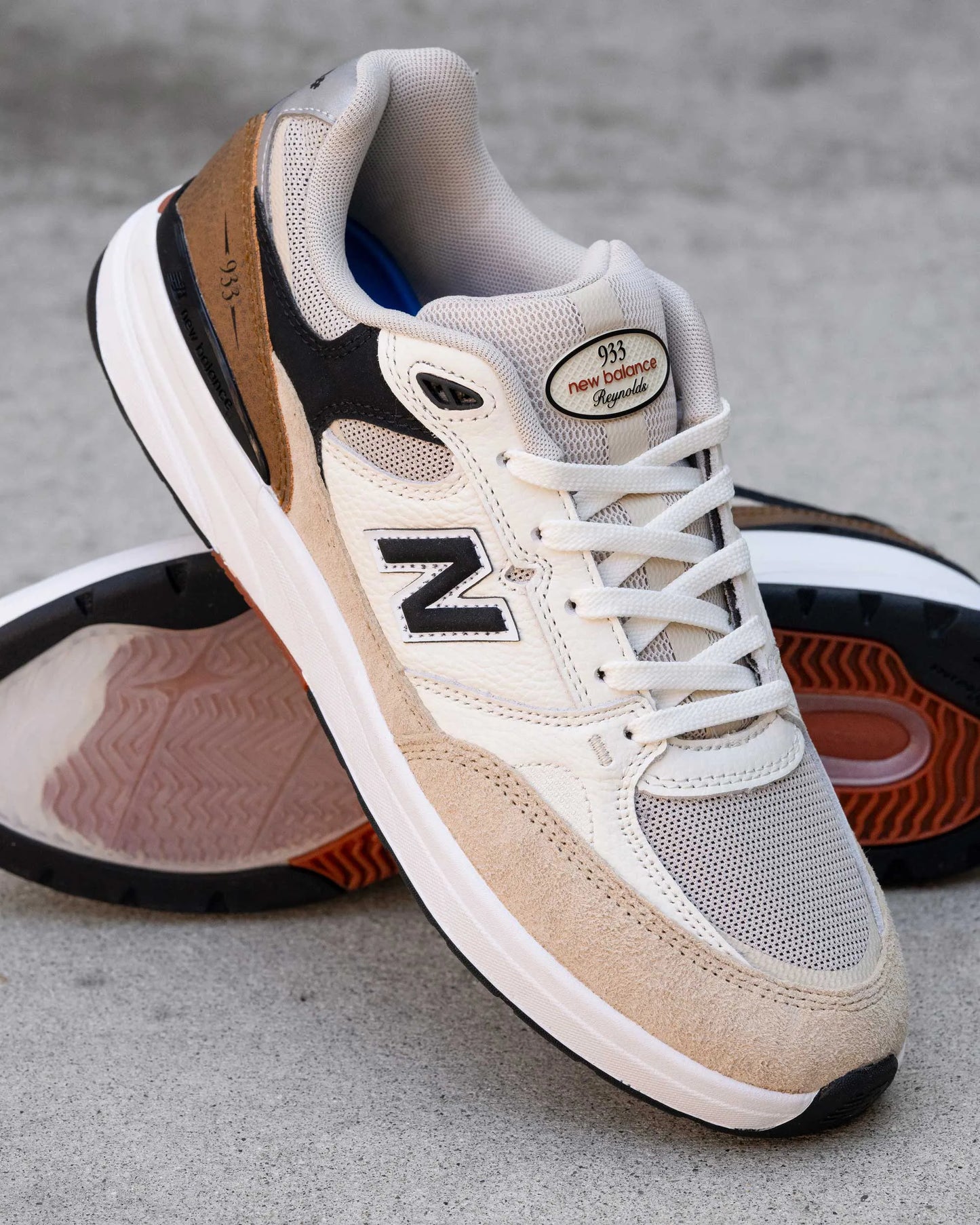 New Balance Numeric 933, sea salt/brown — available at TIKI ROOM