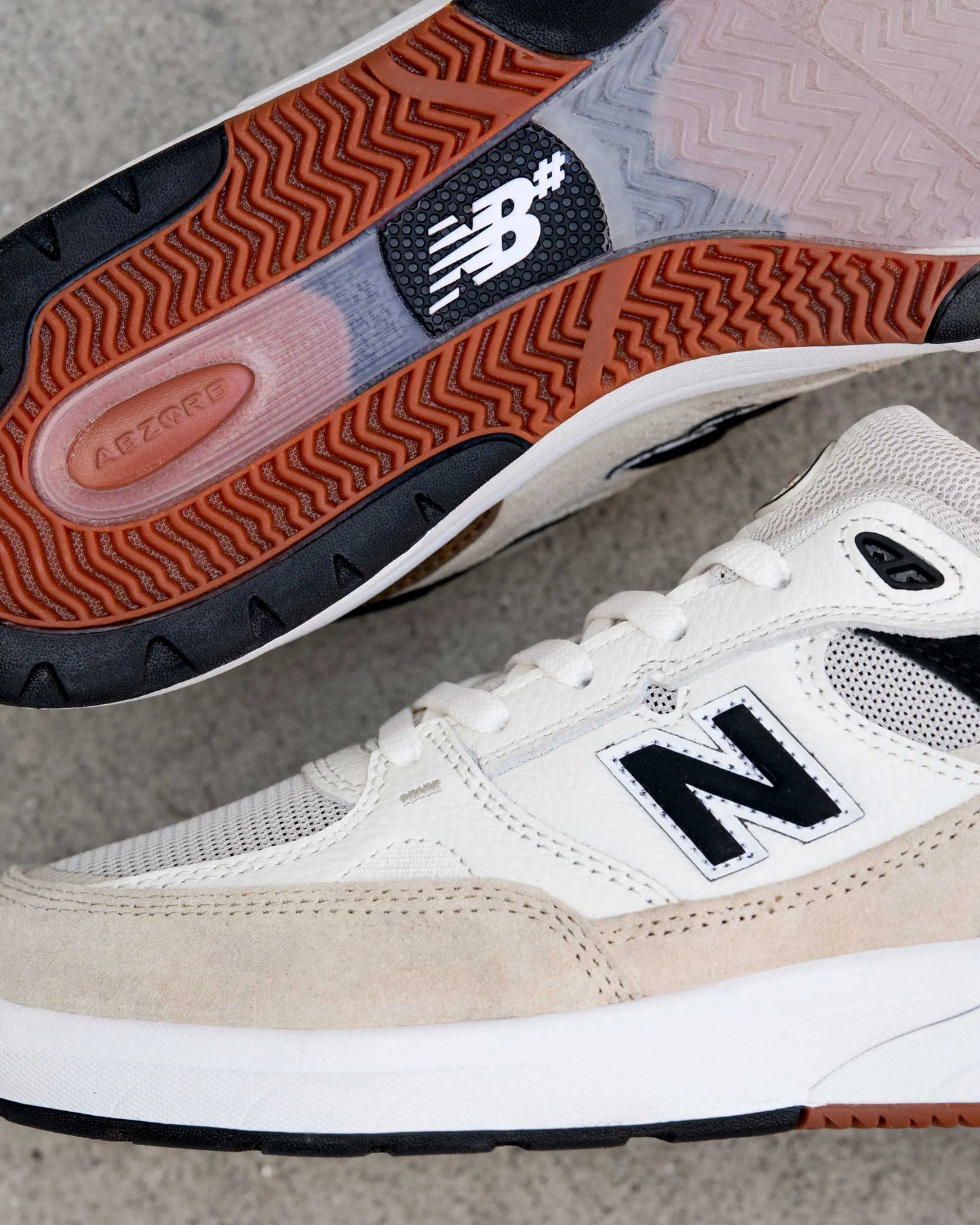 New Balance Numeric 933, sea salt/brown — available at TIKI ROOM