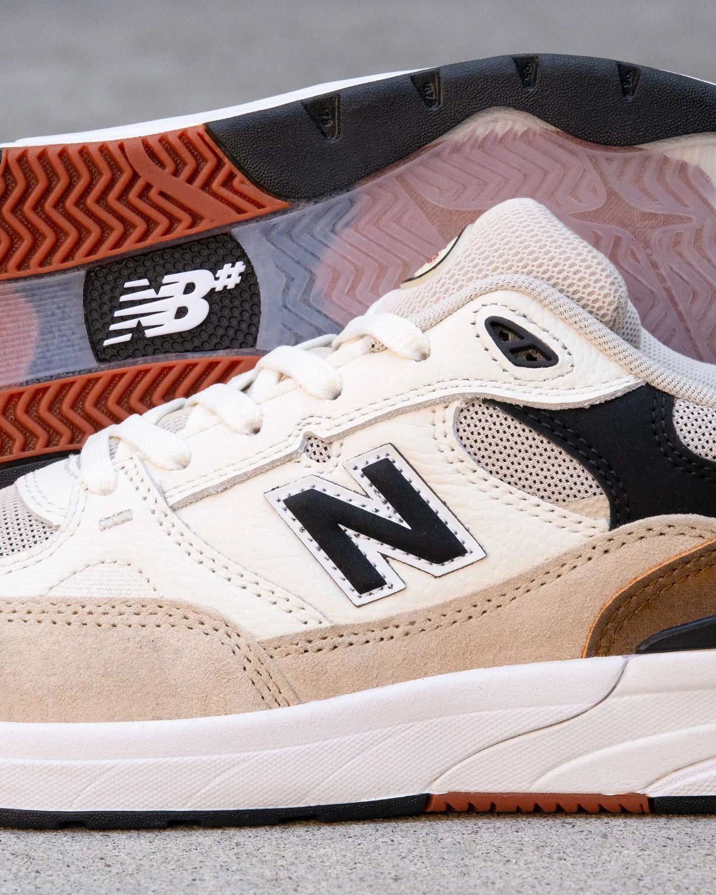New Balance Numeric 933, sea salt/brown — available at TIKI ROOM