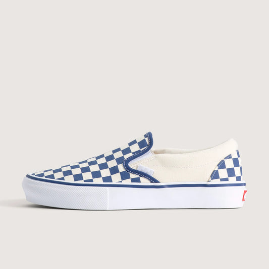 Vans Skate Slip-On, blue checkerboard — available at TIKI ROOM