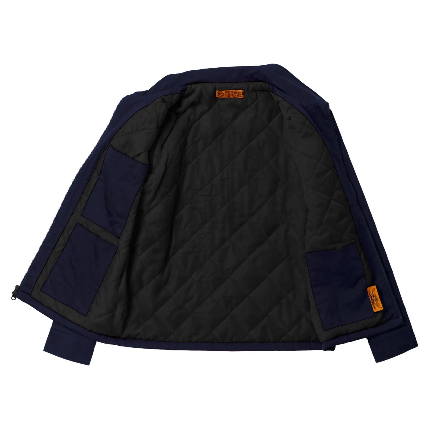 Anti Hero Basic Eagle Stash Jacket, navy w/ orange embroidery