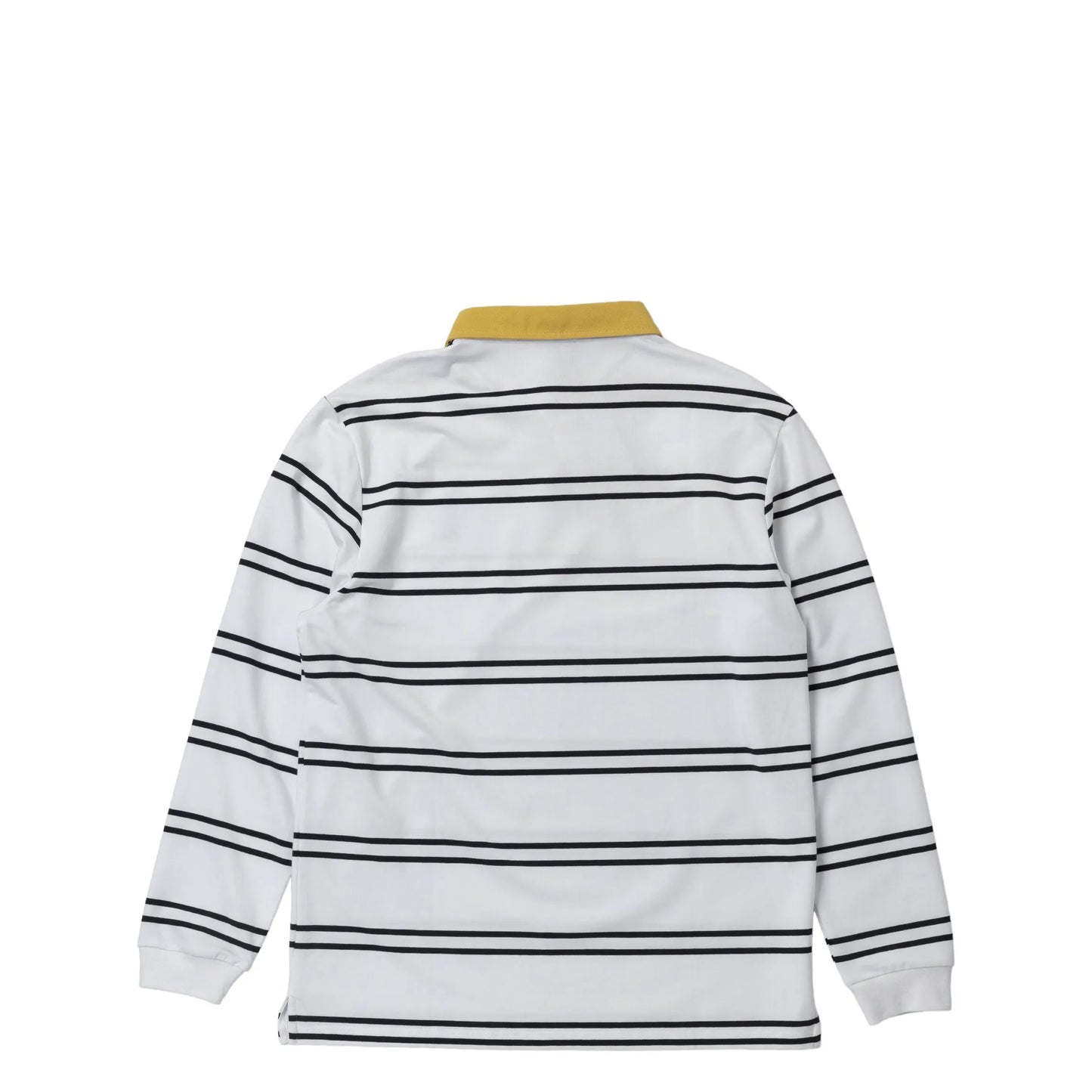 Krooked Sun Heart Rugby Shirt, white/navy w/ yellow & red embroidery