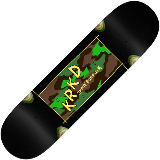 Krooked Kamo Deck (Wheel Wells) (8.25"), black — available at TIKI ROOM