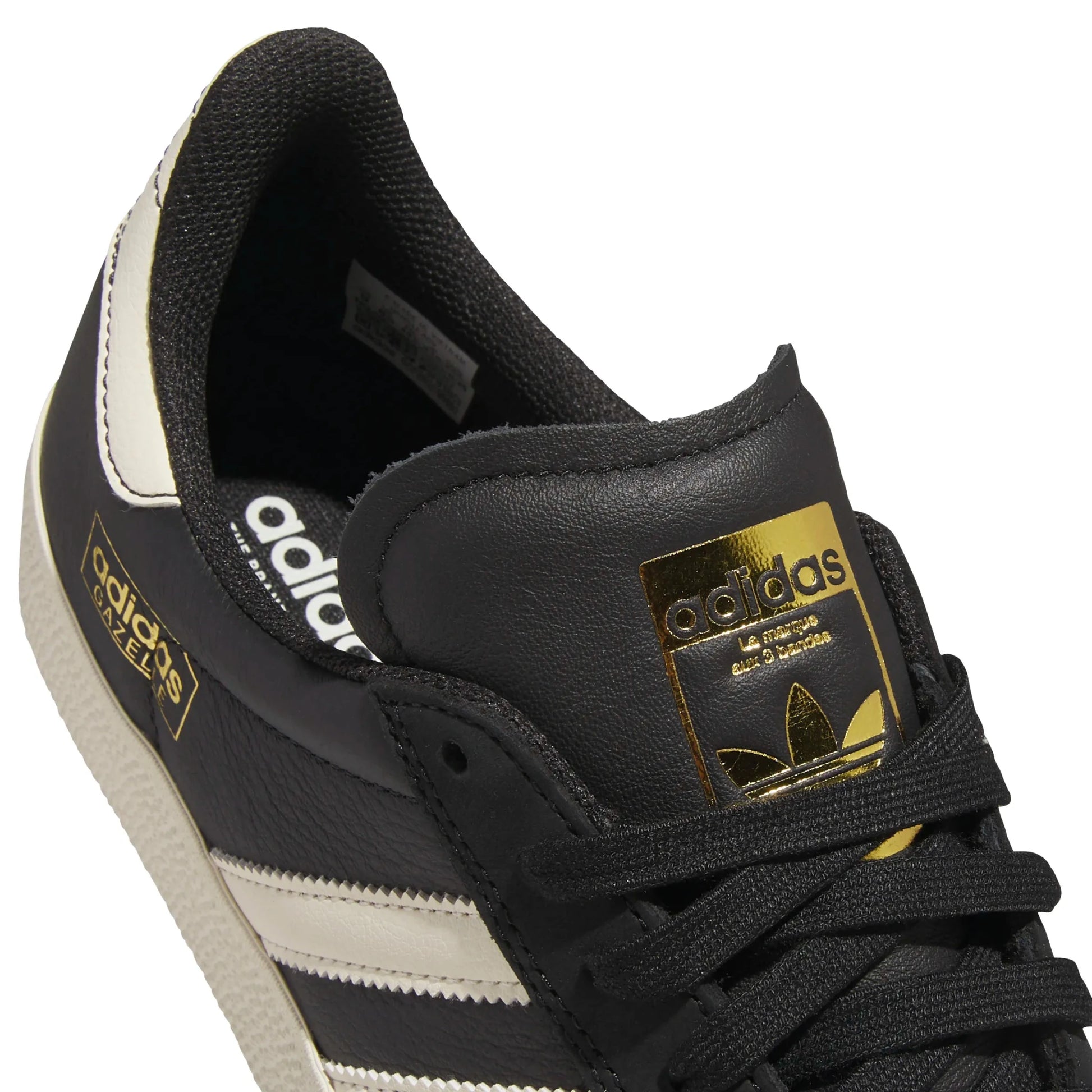 Adidas Gazelle ADV, core black/cream white/gold met. - Tiki Room Skateboards - 2