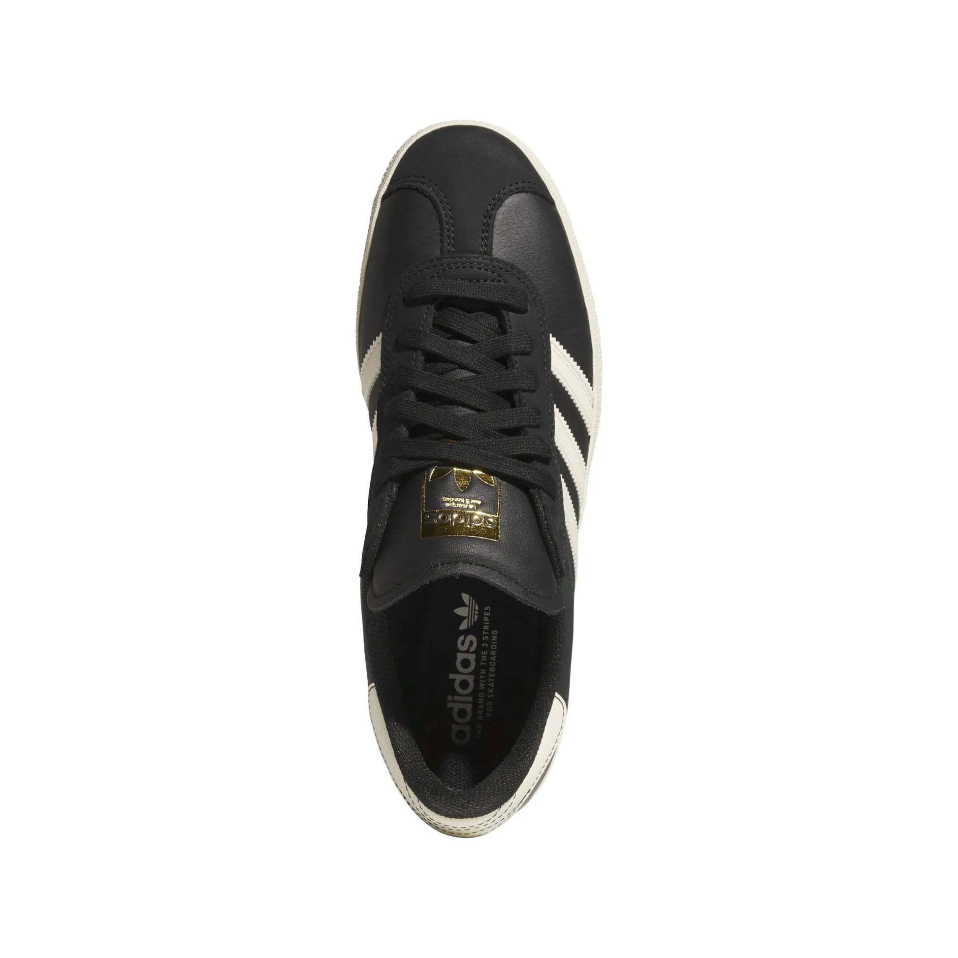 Adidas Gazelle ADV, core black/cream white/gold met. - Tiki Room Skateboards - 8