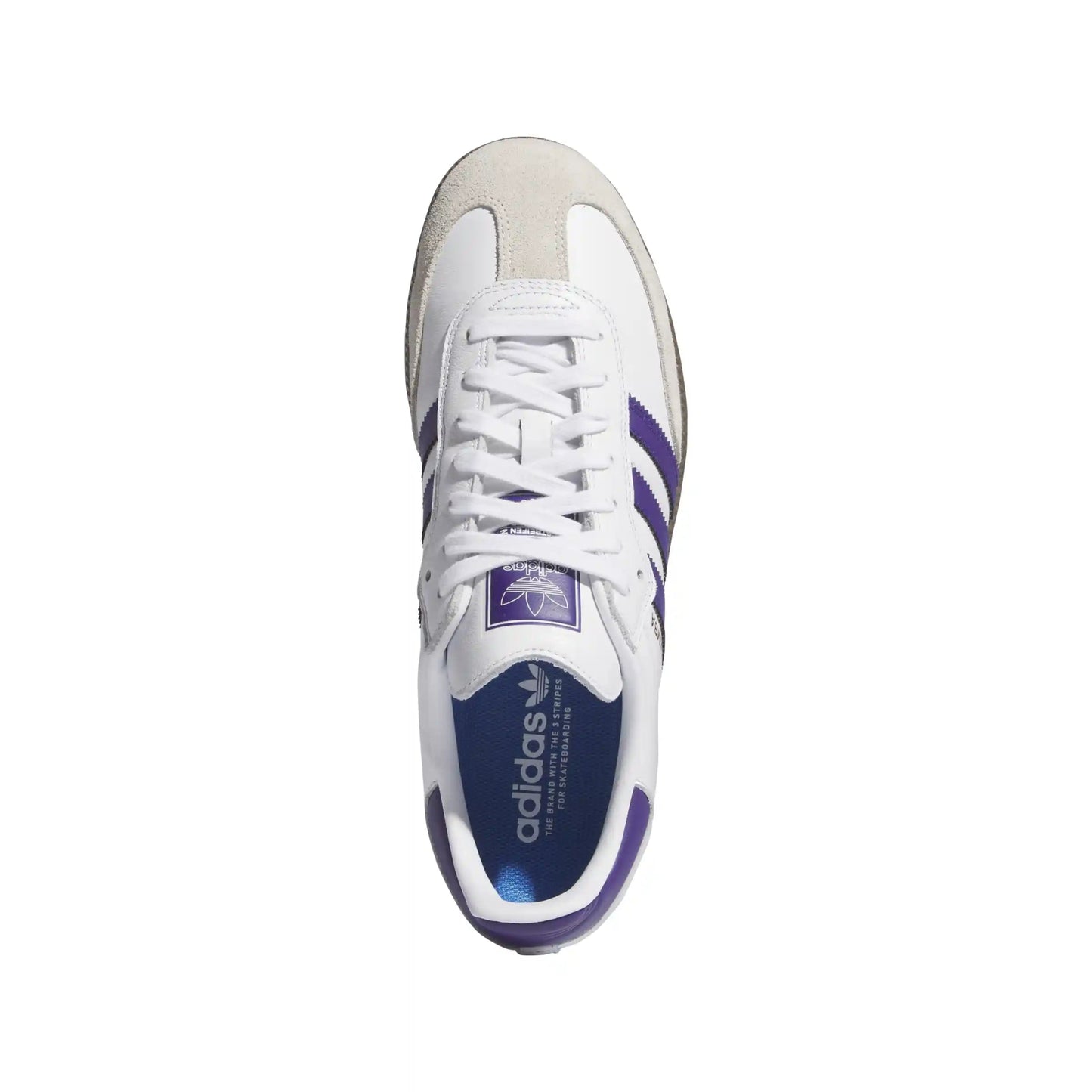 Adidas Samba Adv, cloud white / collegiate purple / gold metallic - Tiki Room Skateboards - 2