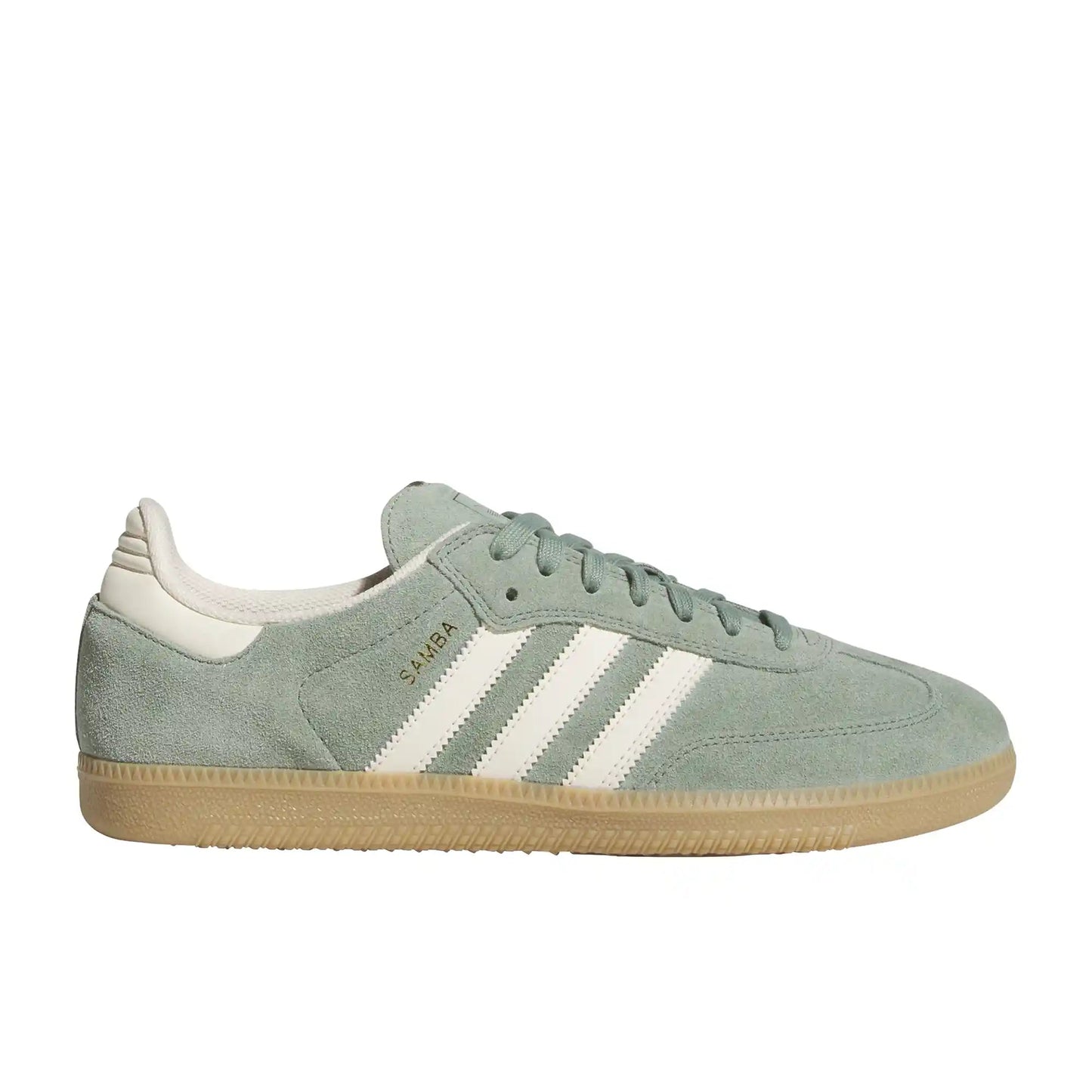 Adidas Samba Adv, silver green/wonder white/gold met. - Tiki Room Skateboards - 1