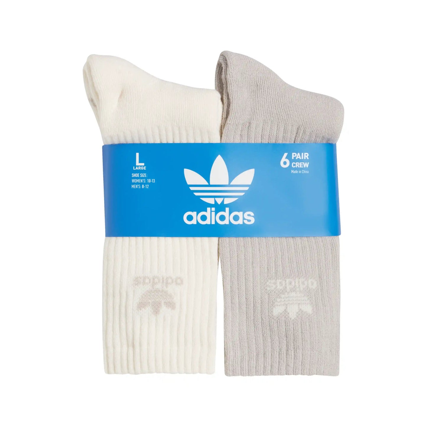 Adidas Trefoil Socks (6 - Pack, Mens Size 8 - 12), wonder white/beige/white - Tiki Room Skateboards - 2