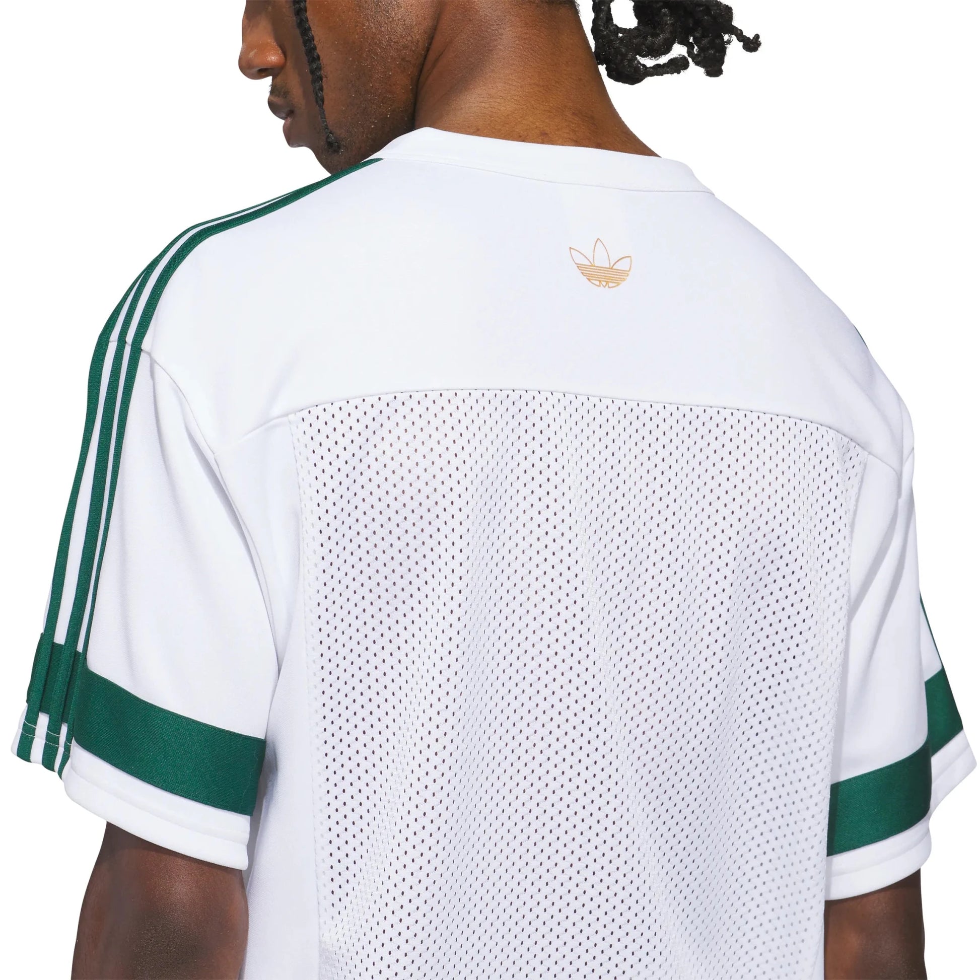 Adidas Tyshawn Jersey, white/ice gold met./collegiate green - Tiki Room Skateboards - 3