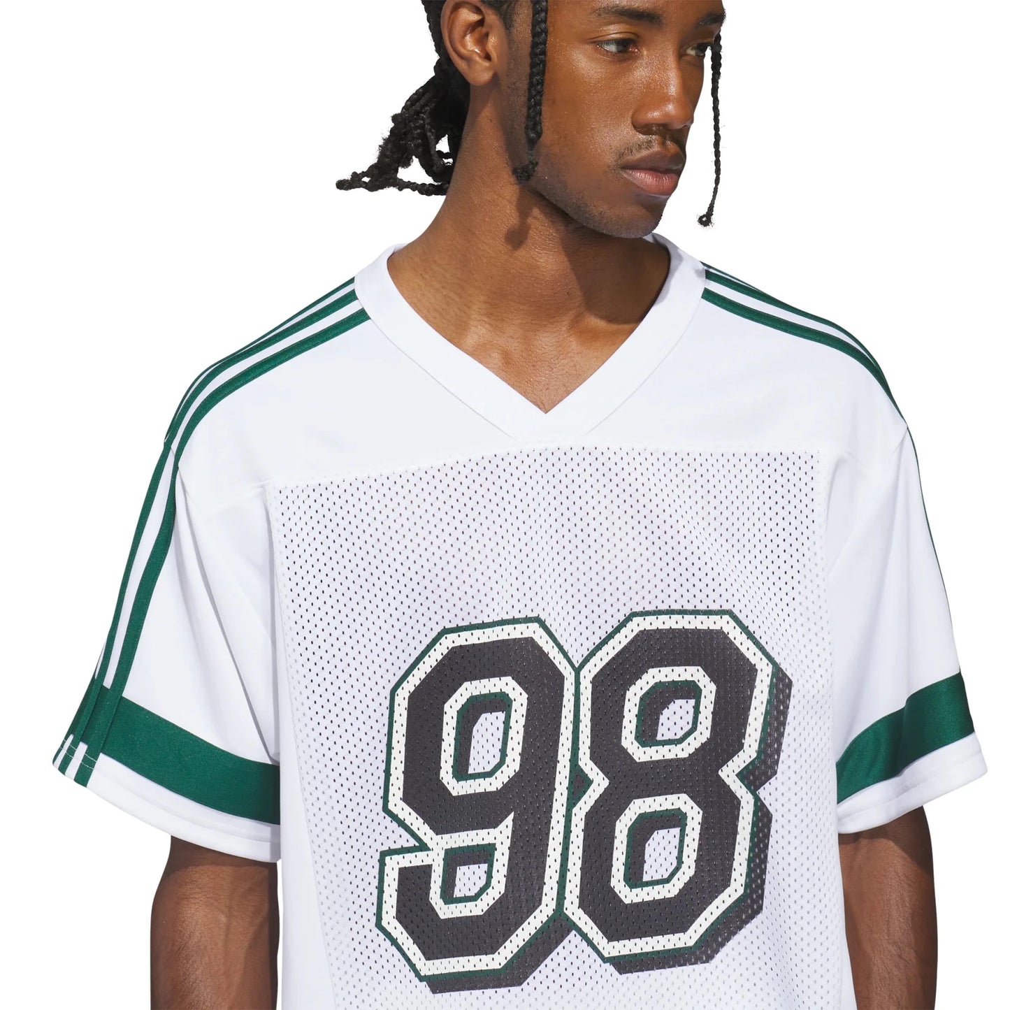 Adidas Tyshawn Jersey, white/ice gold met./collegiate green - Tiki Room Skateboards - 2