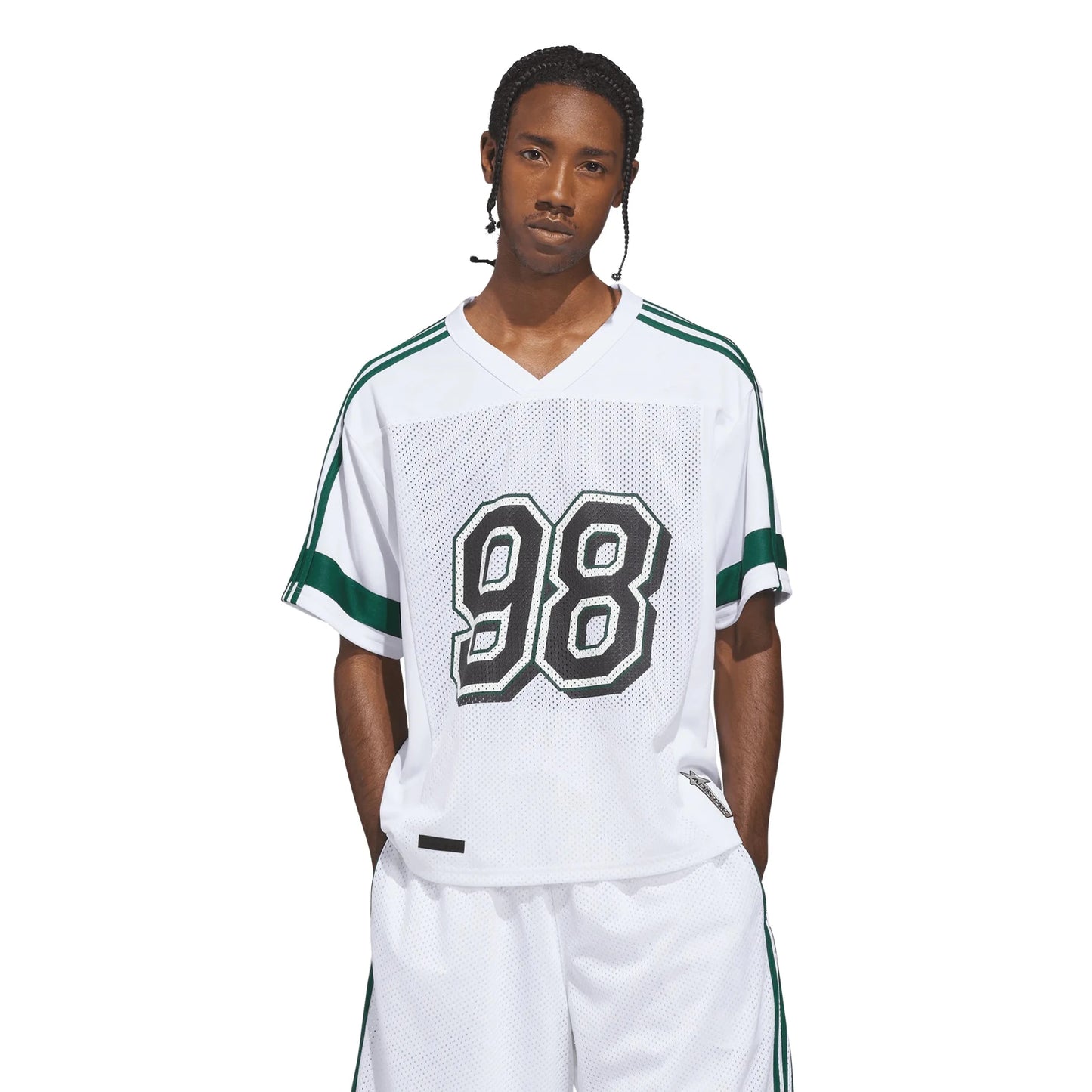 Adidas Tyshawn Jersey, white/ice gold met./collegiate green - Tiki Room Skateboards - 5