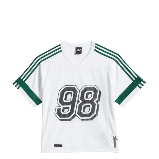 Adidas Tyshawn Jersey, white/ice gold met./collegiate green - Tiki Room Skateboards - 1