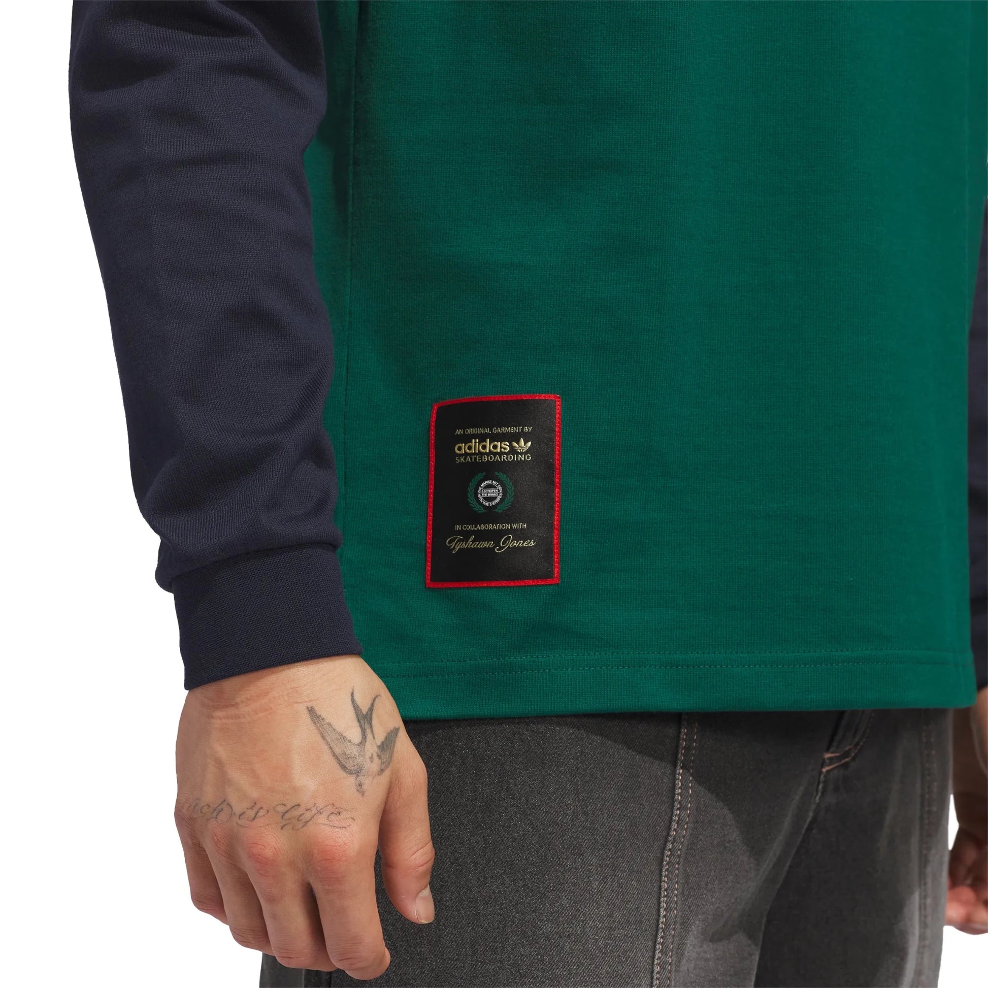 Adidas Tyshawn Rugby, collegiate green/legend ink - Tiki Room Skateboards - 3