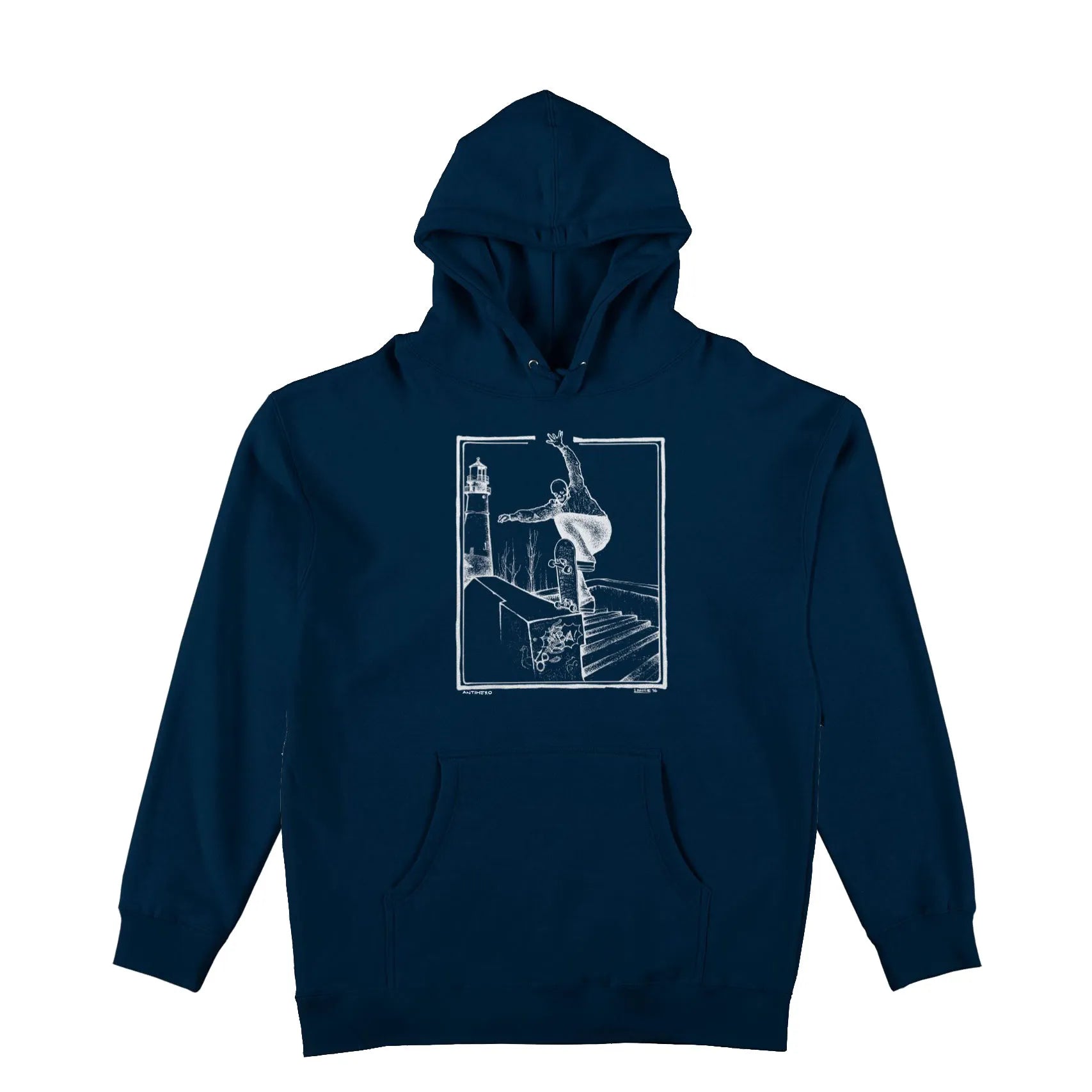 Anti Hero BA Lance Hood, navy w/ white print - Tiki Room Skateboards - 1